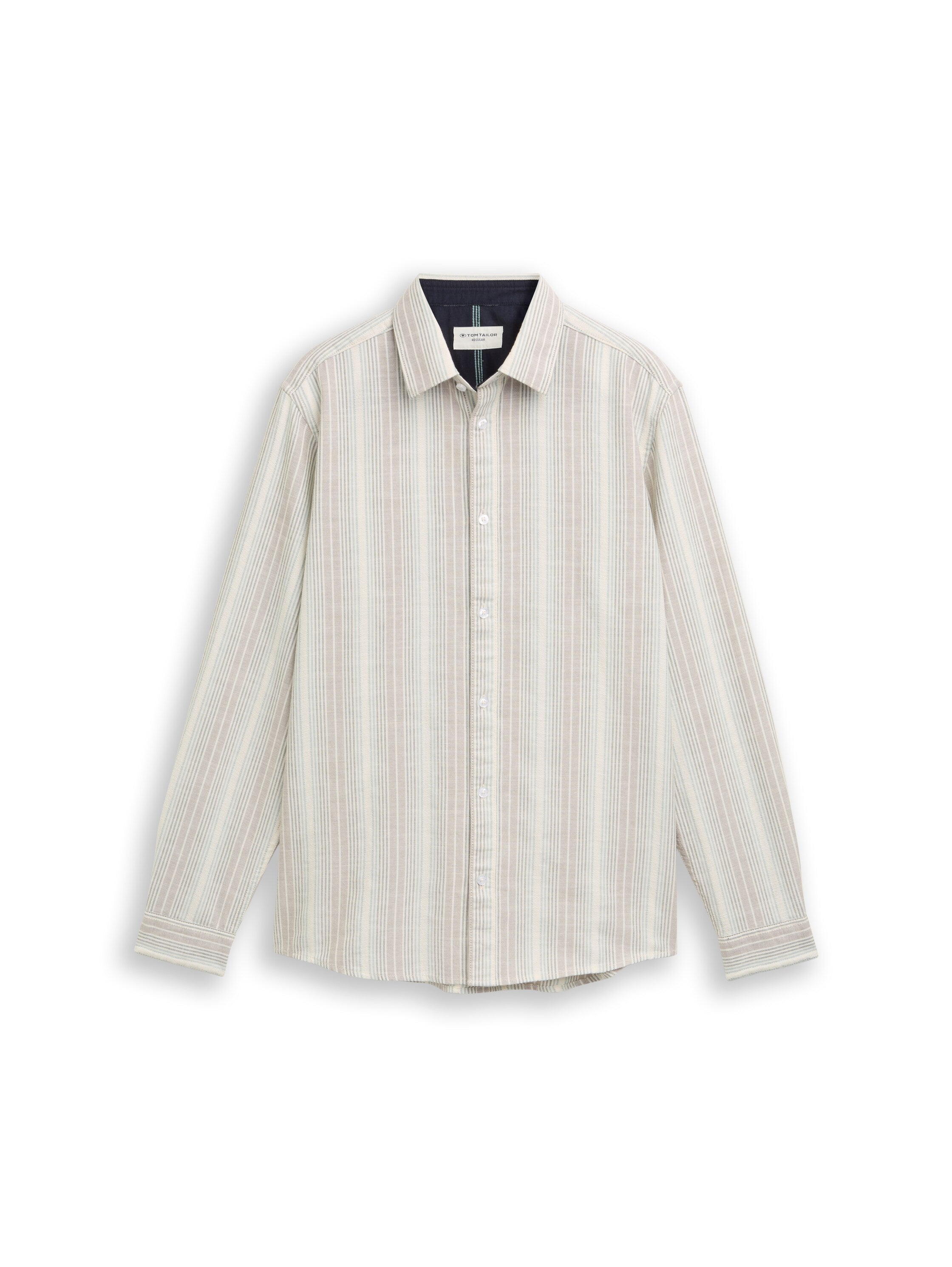 Tom Tailor Herren Hemden lang Off White Multi
