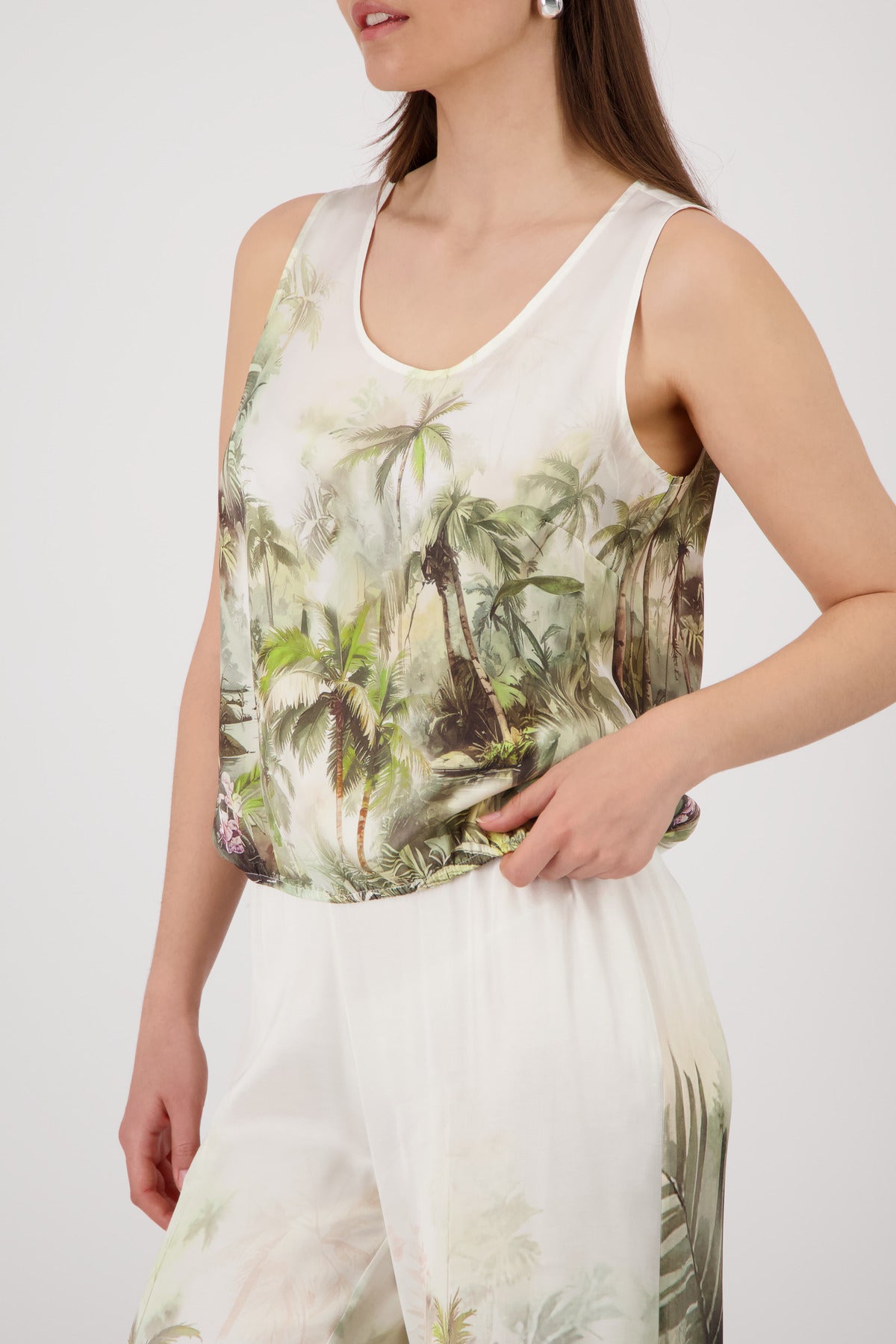 Monari Damen Tops Olive Gemus