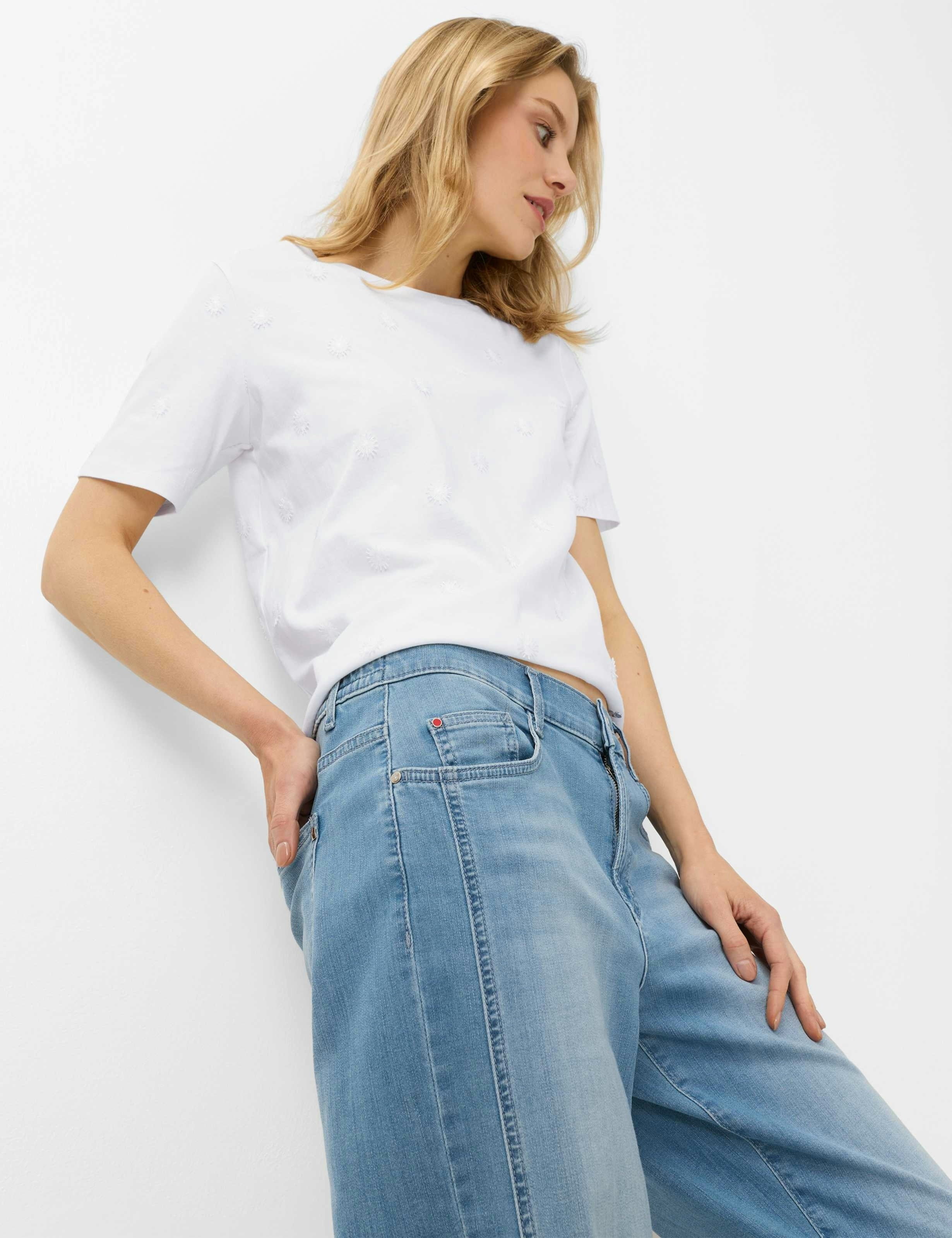 Brax Damen Jeans Used Light Blue