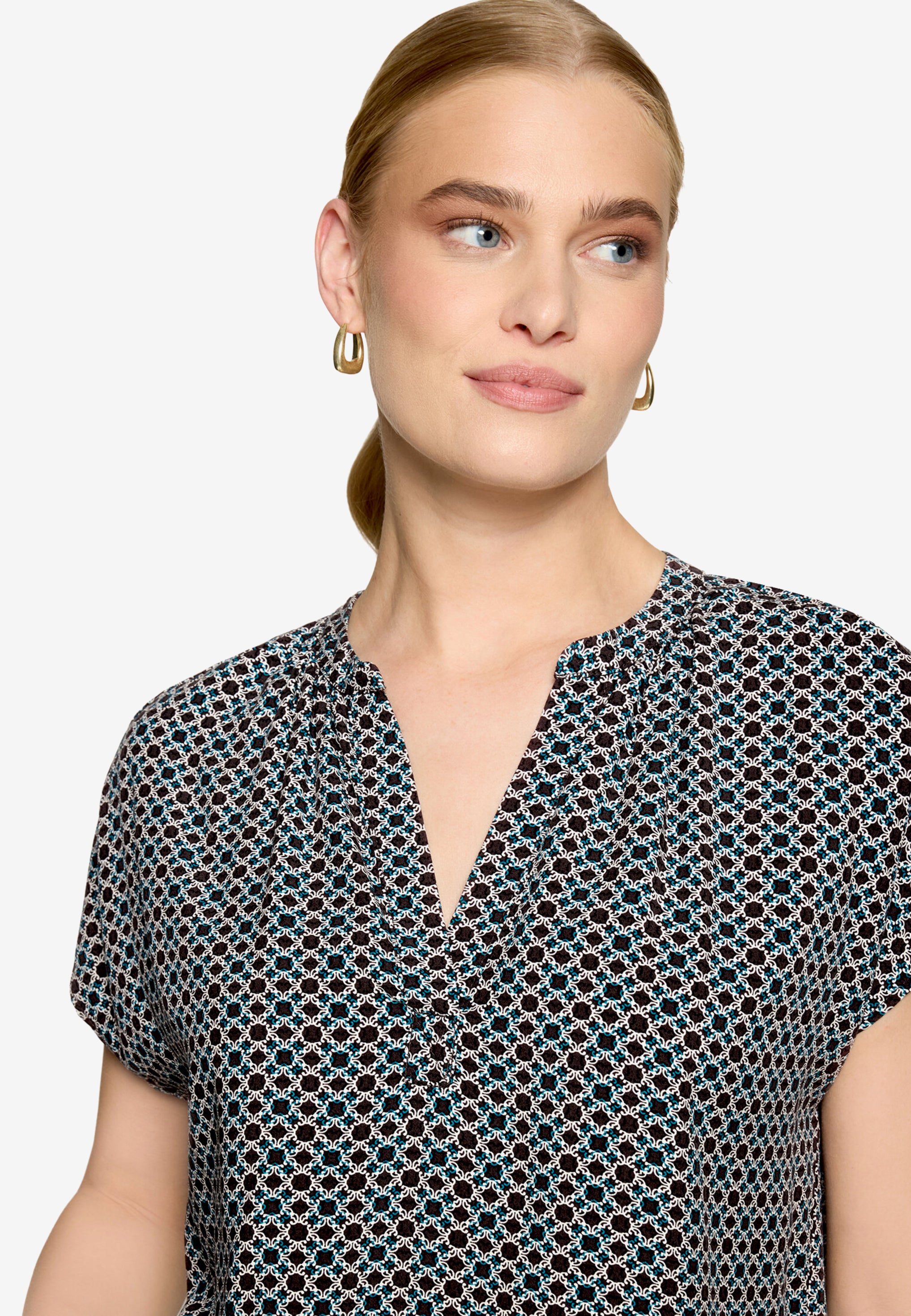 Zero Damen Blusen Brown/Cream