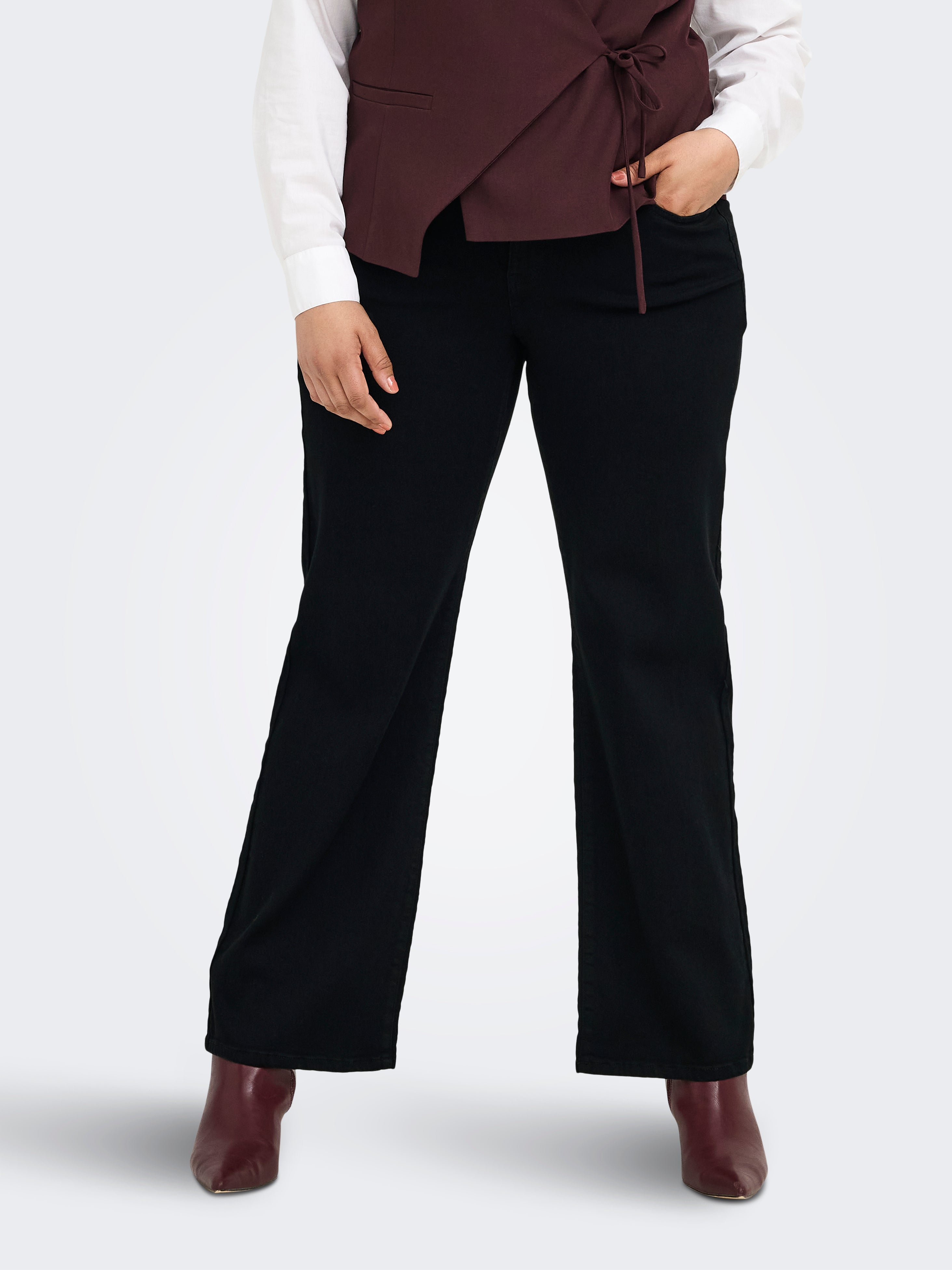 Only Caramkoma Damen Jeans Black Denim