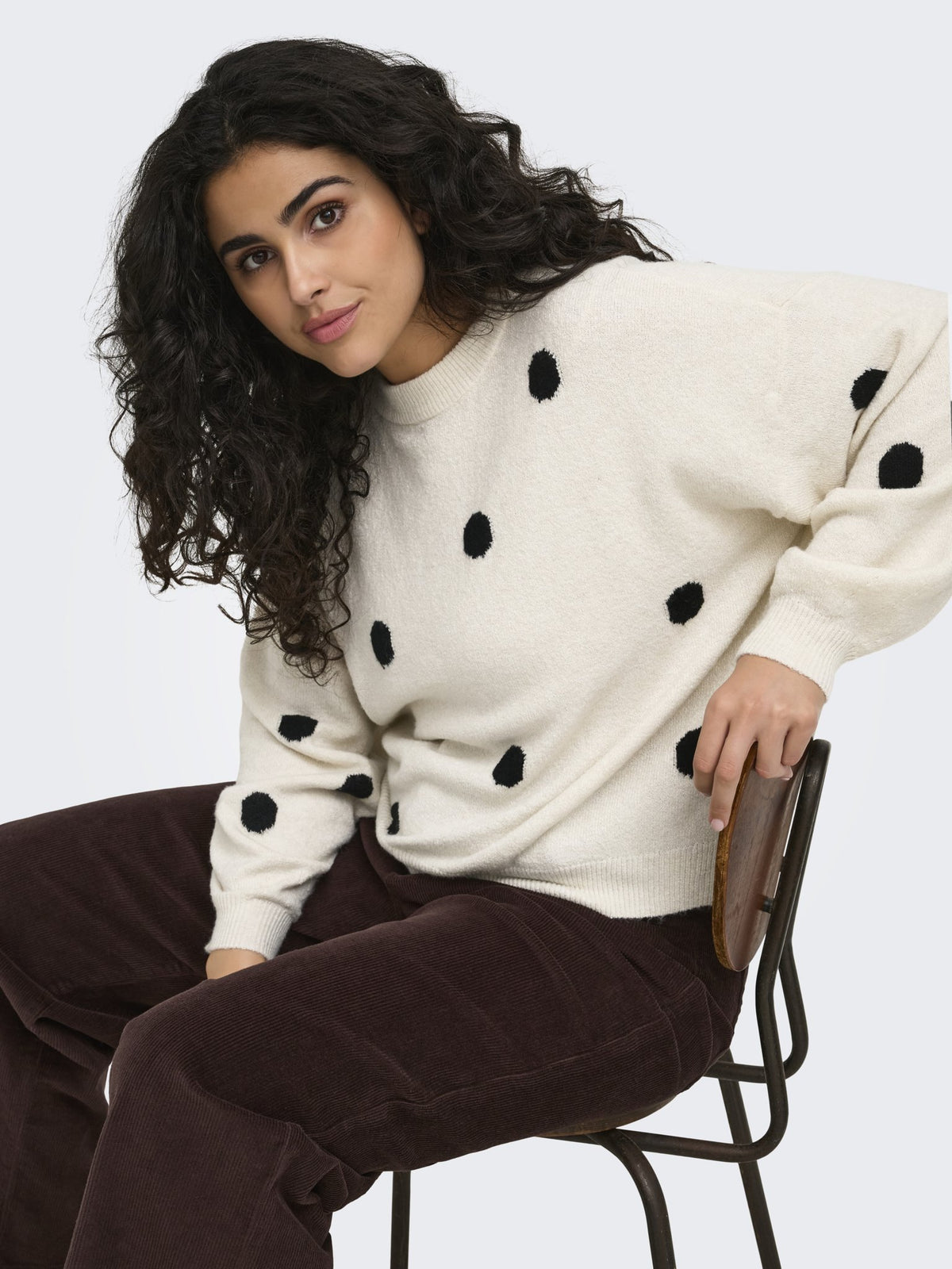 Only Carmakoma Damen Pullover Birch/Black/Mel