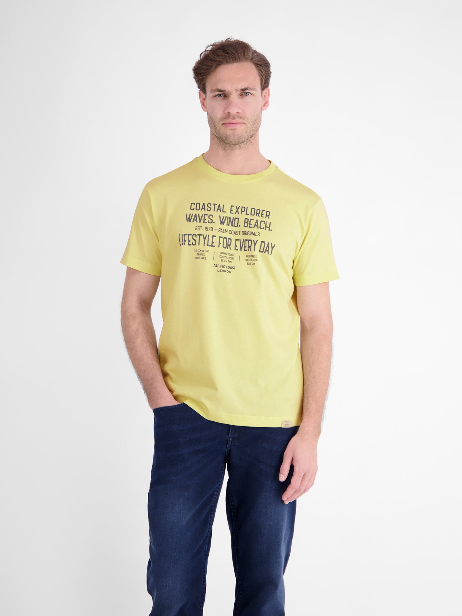 Lerros Herren T-Shirts kurz Lemon Water