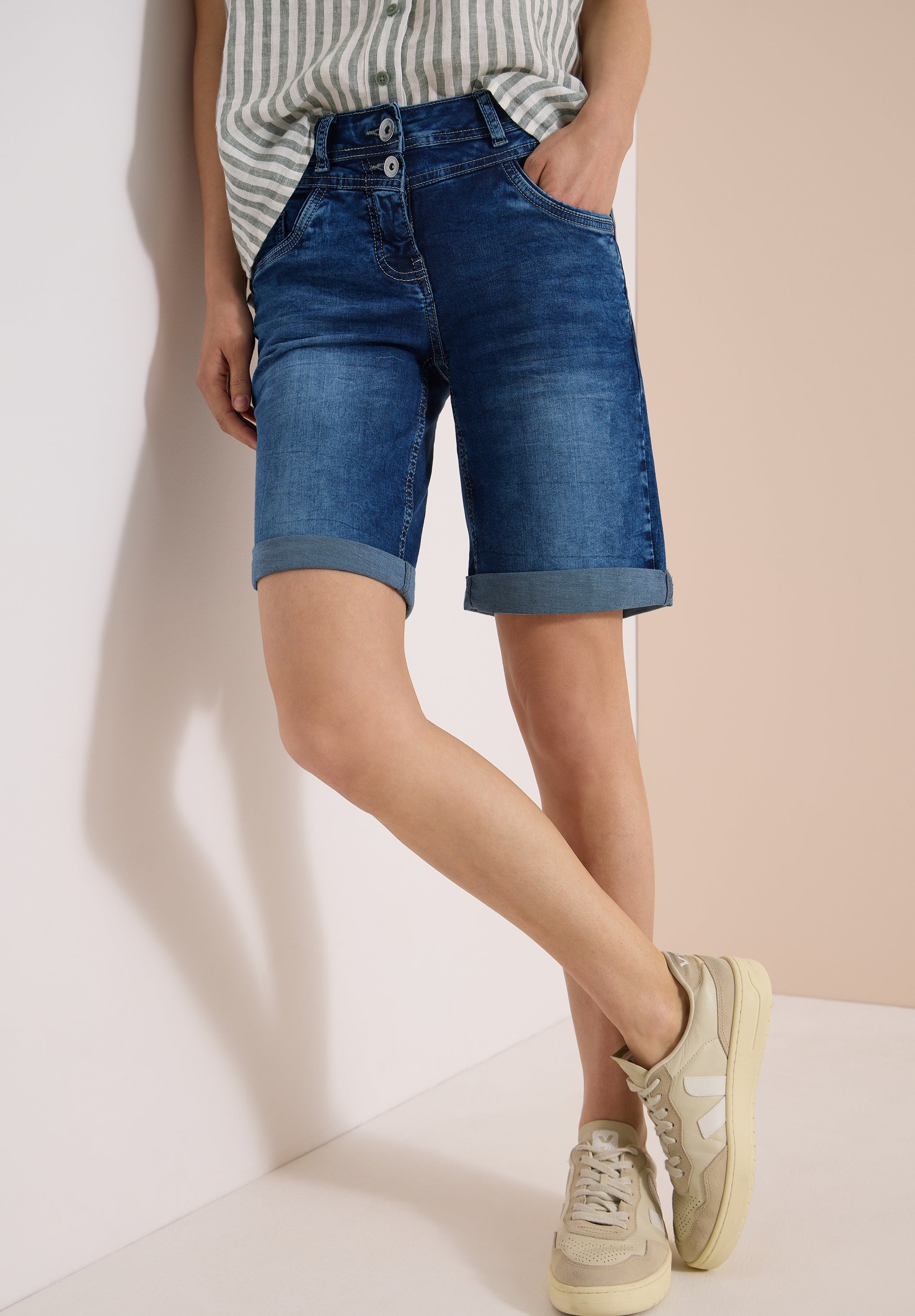 Cecil Damen Hosen Mid Blue