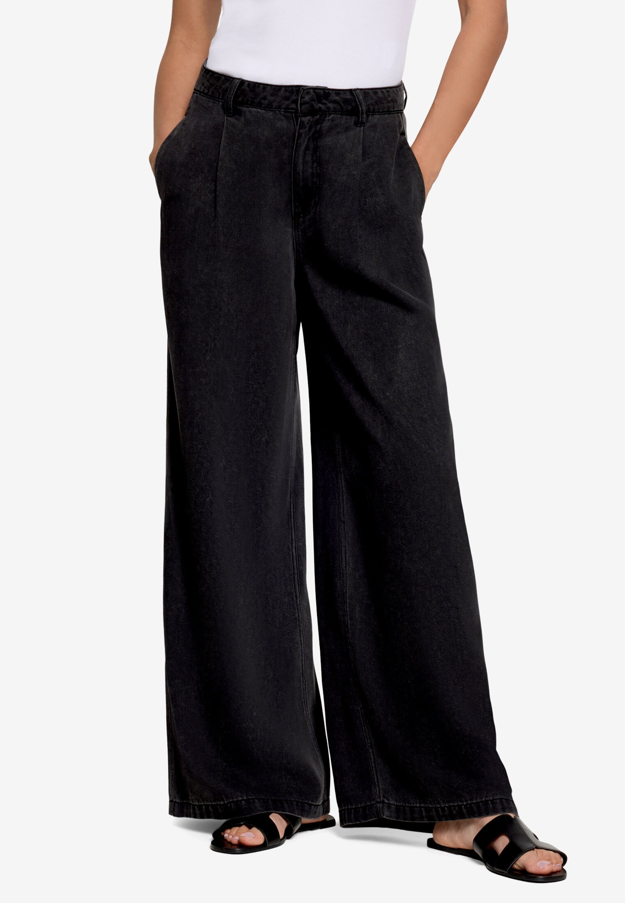 Zero Damen Hosen Black Denim