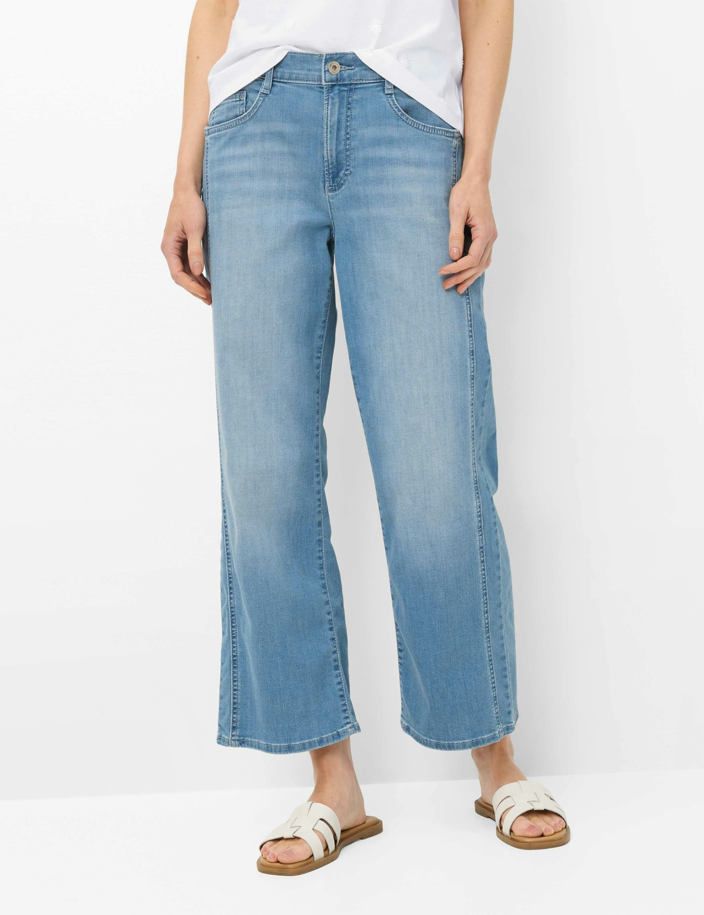 Brax Damen Jeans Used Light Blue