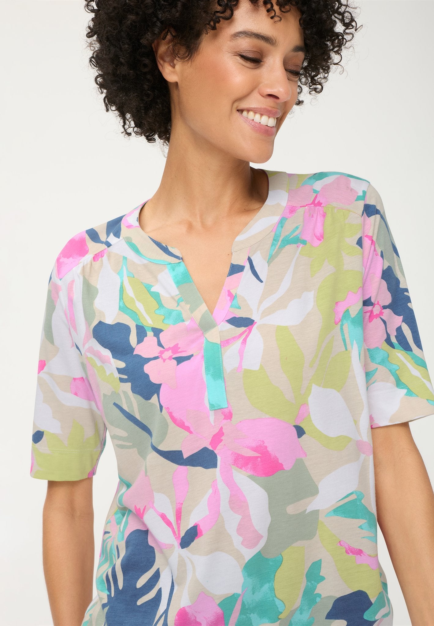 Olsen Damen T-Shirts Pool Blue