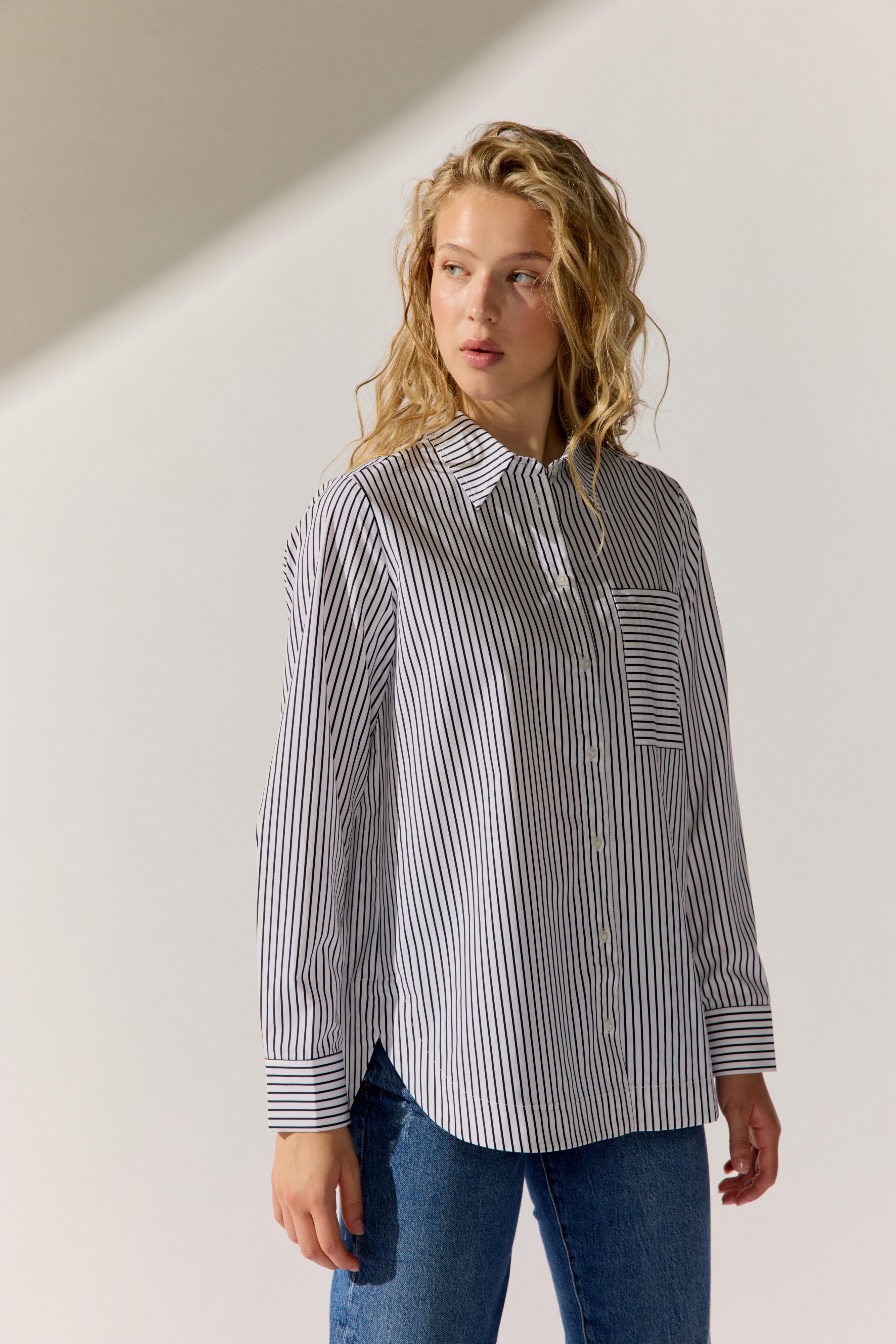 Fashion People Damen Blusen Night Blue Stri
