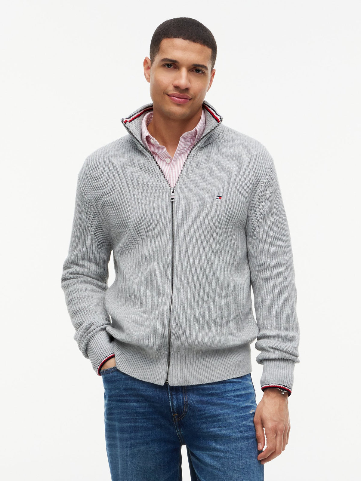Tommy Hilfiger Herren Strickjacken P Grey