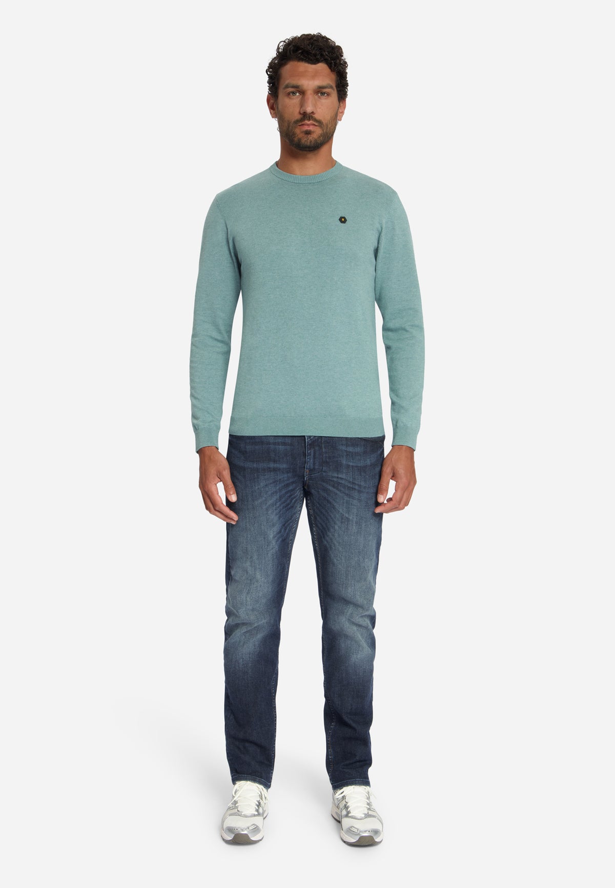 No Excess Herren Pullover Dusty Blue