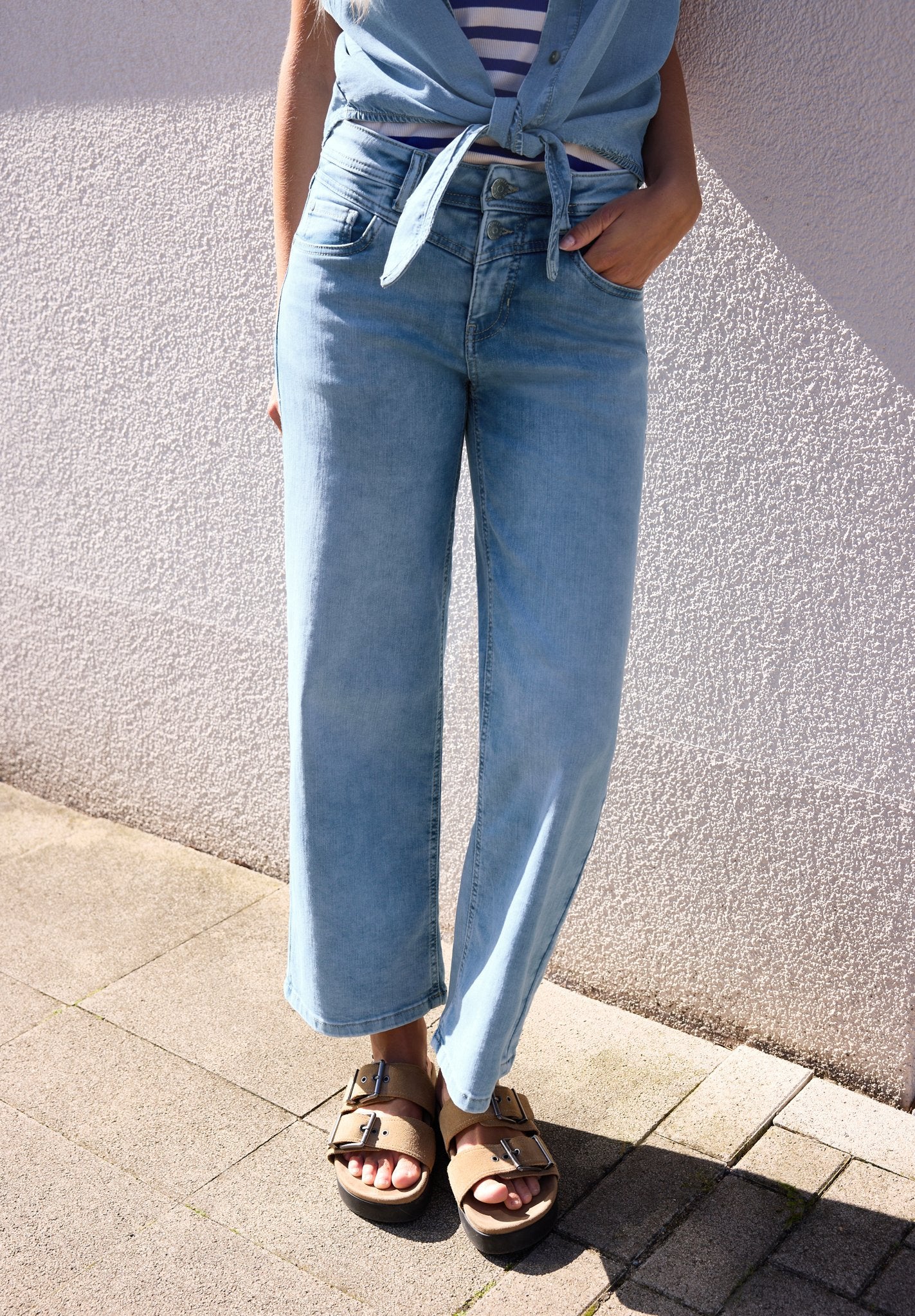 Street One Studio Damen Hosen Light Blu