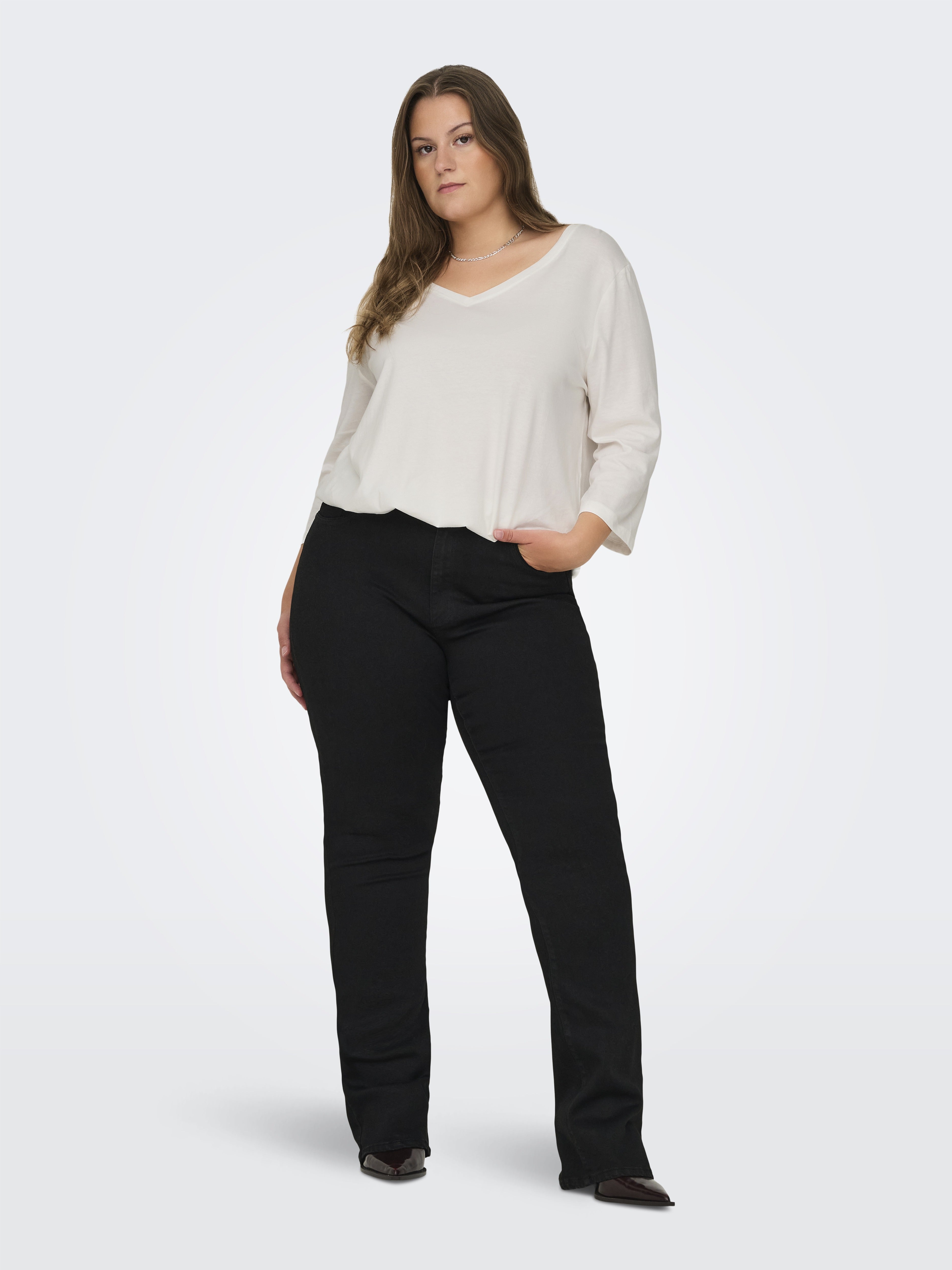 Only Carmakoma Damen T-Shirts Cloud Dancer