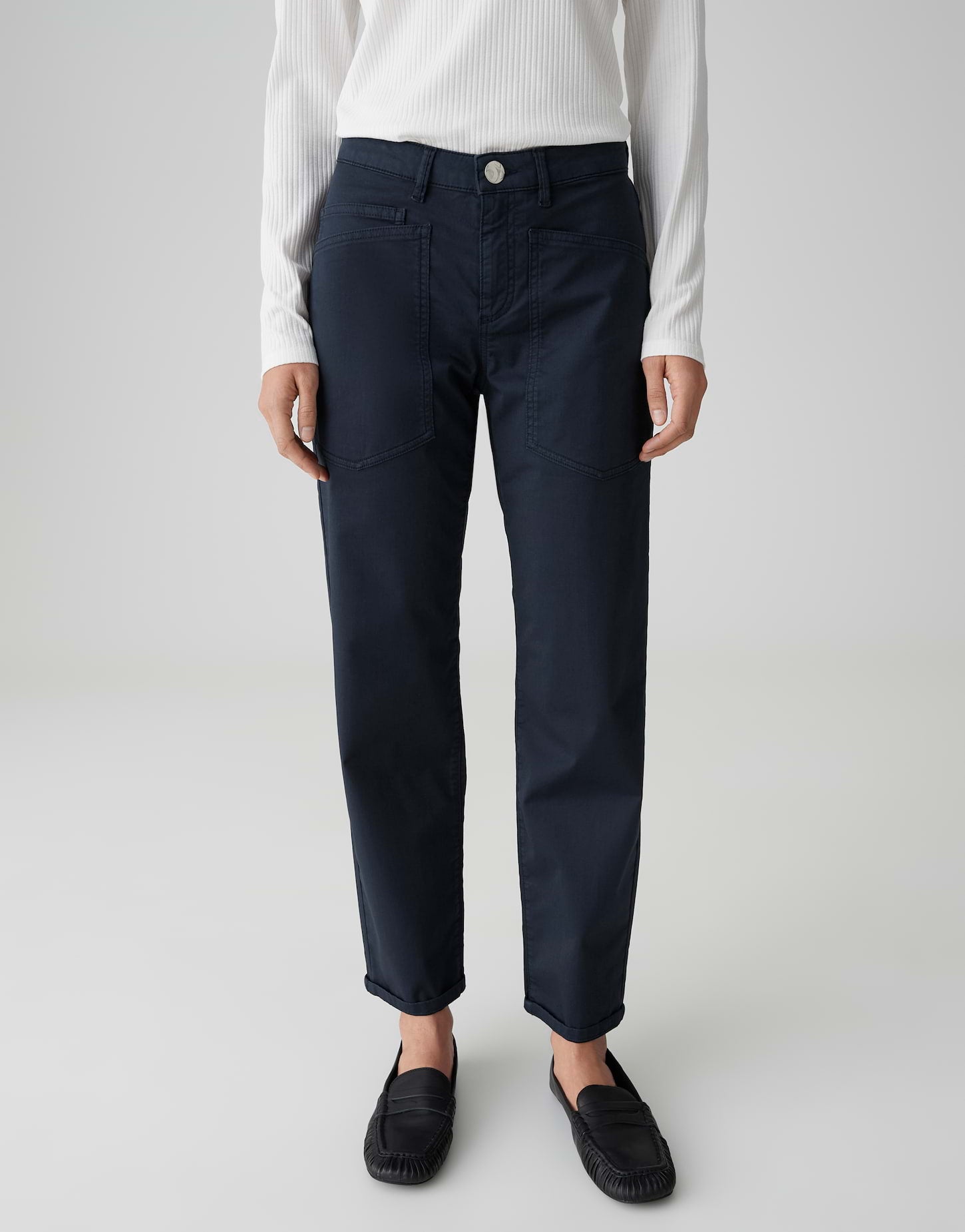 Opus Pants Damen Hosen Coal Blue