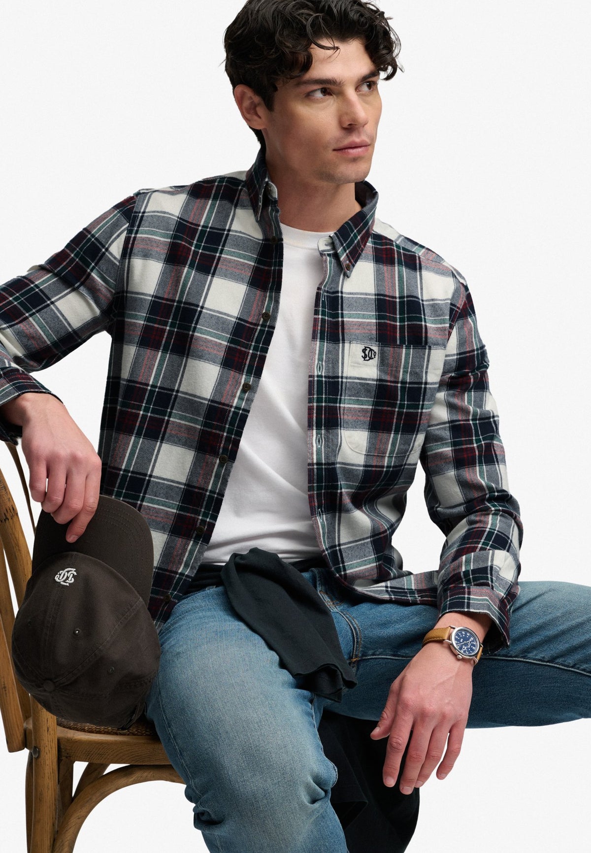 Superdry Herren Hemden lang Lk Skylar Chec