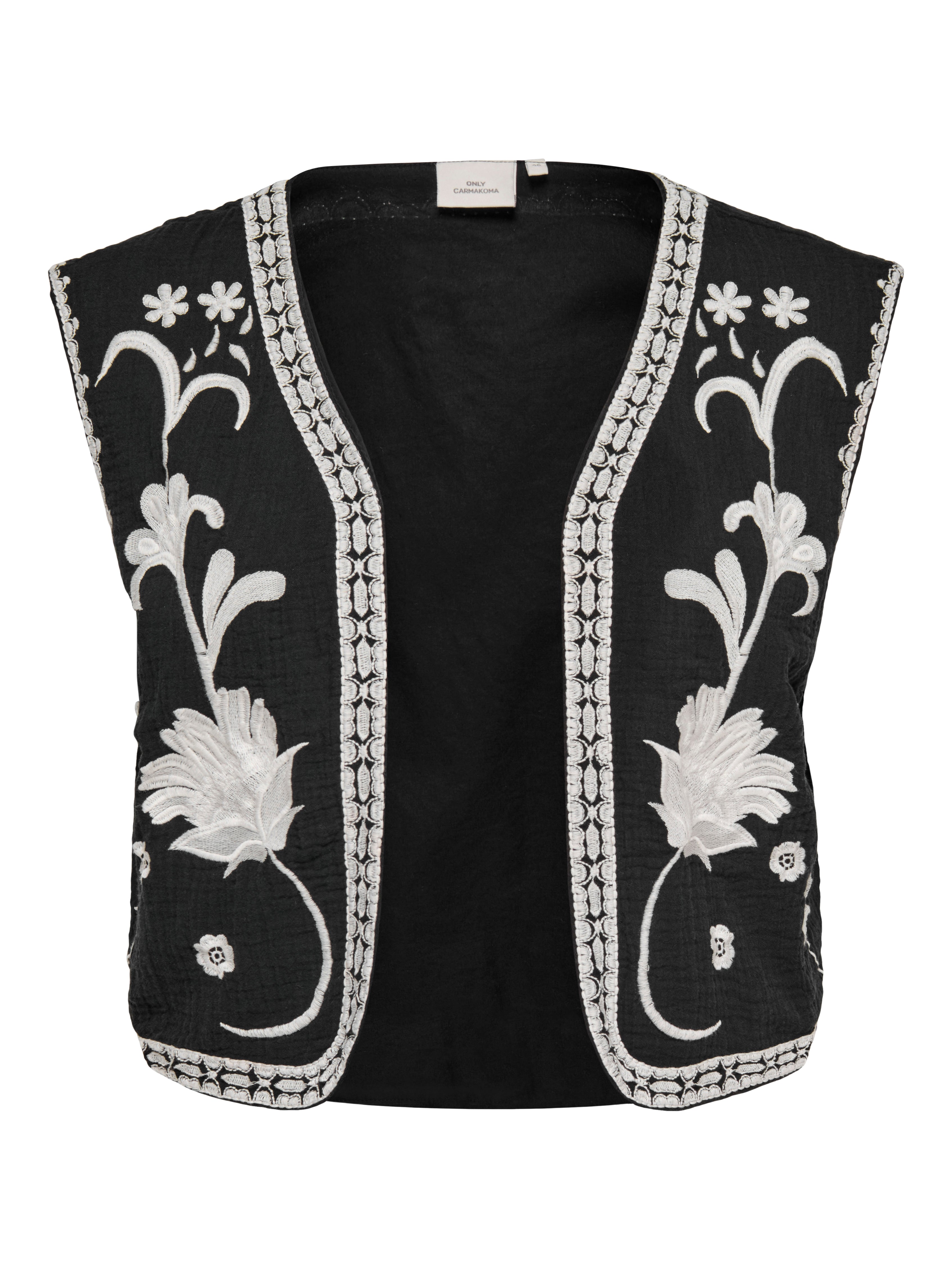 Only Caramkoma Damen Strickjacken Black/White Emb