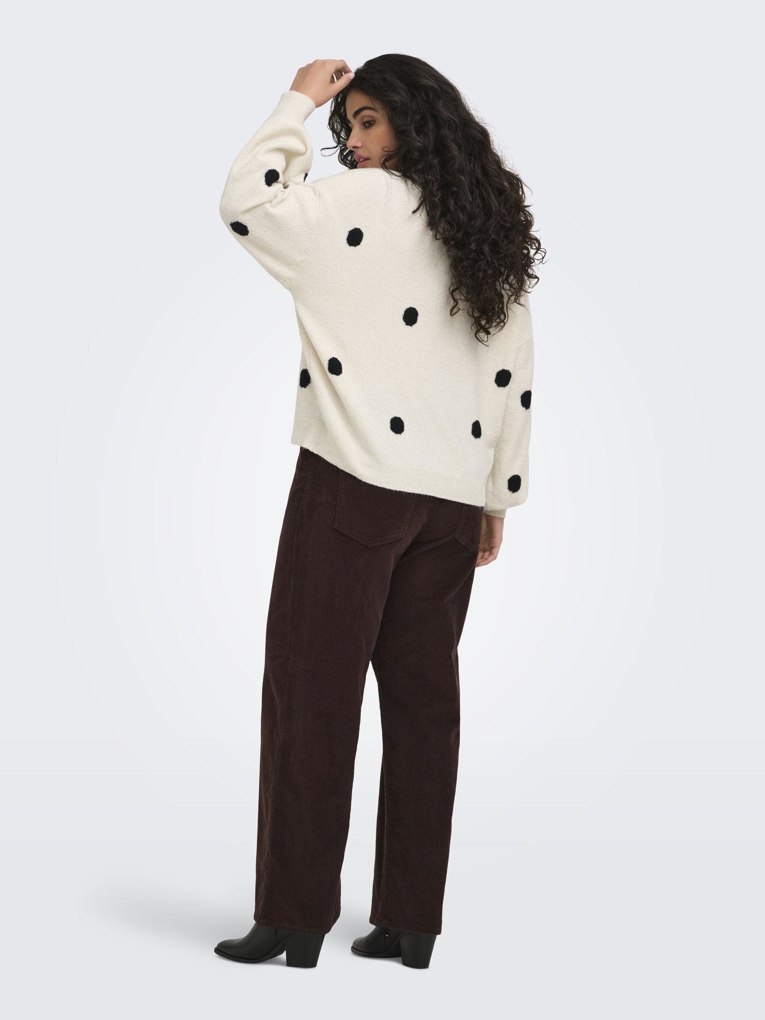 Only Caramkoma Damen Pullover Birch/Black/Mel