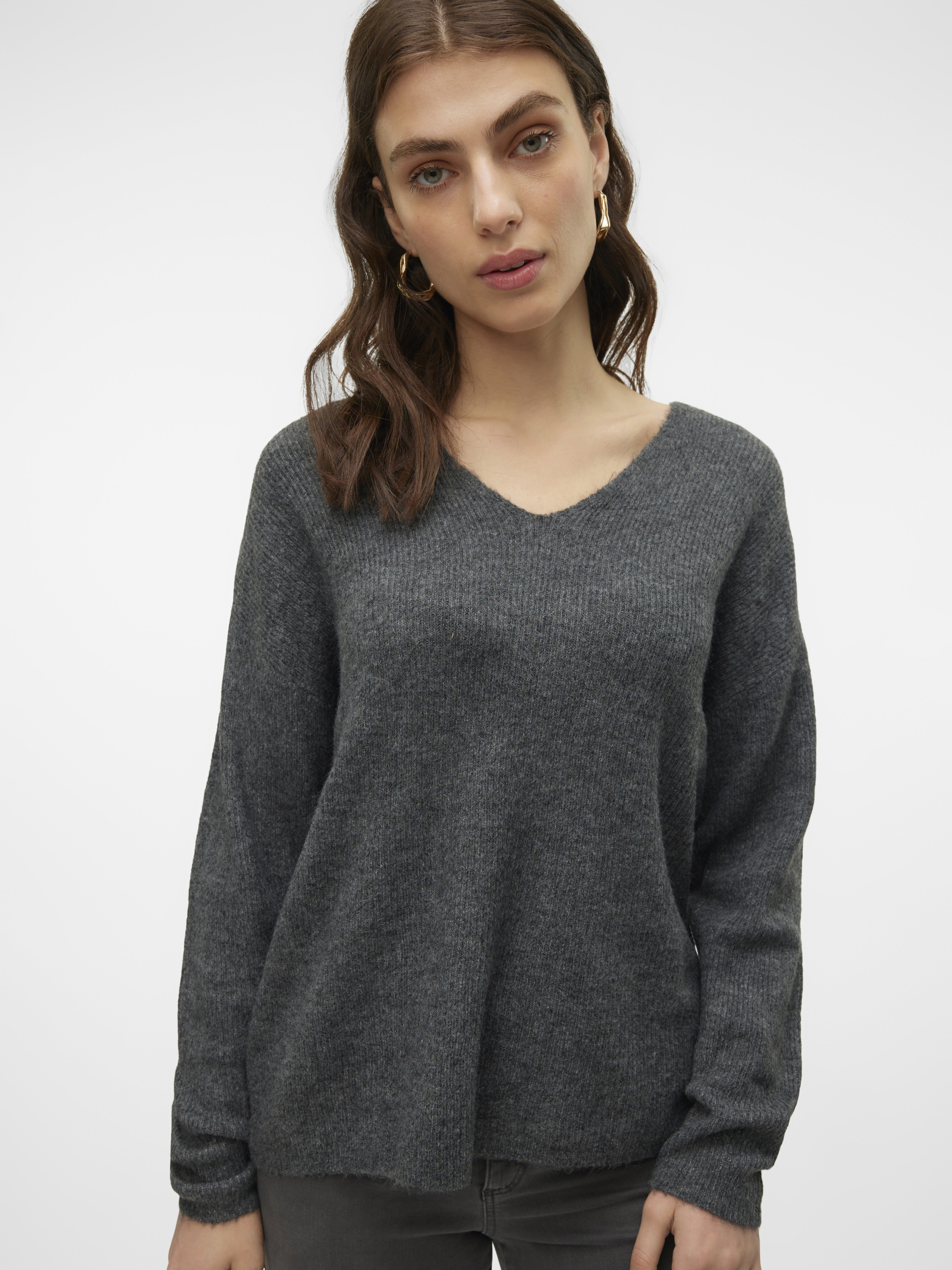 Vero Moda Damen Pullover Medium Grey Mel