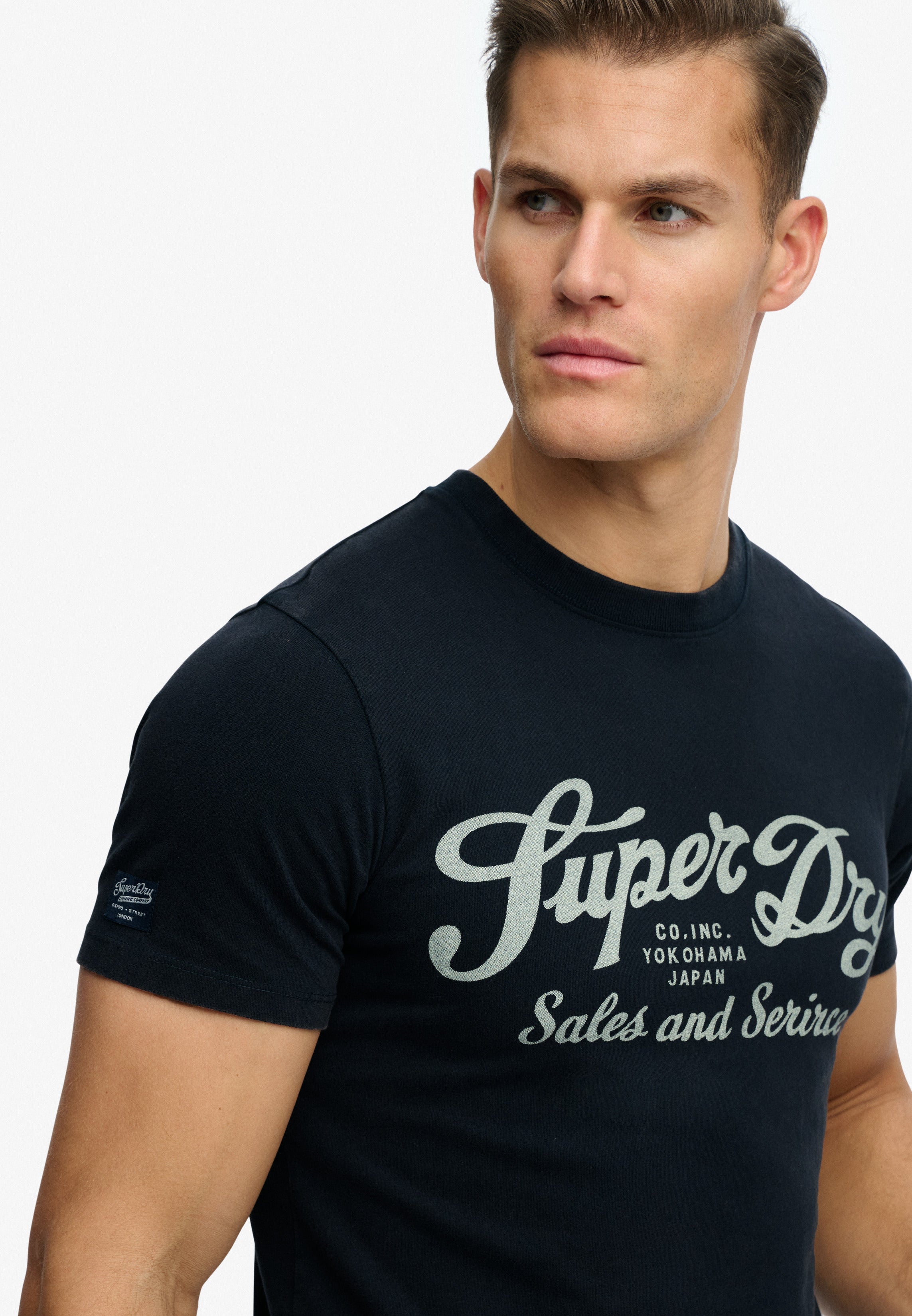 Superdry Men Herren T-Shirts kurz T Eclipse Nav