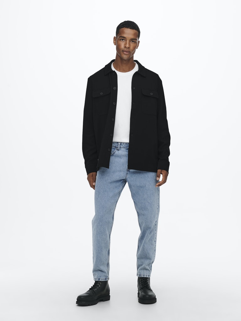 Only & Sons Herren Hemden lang Black