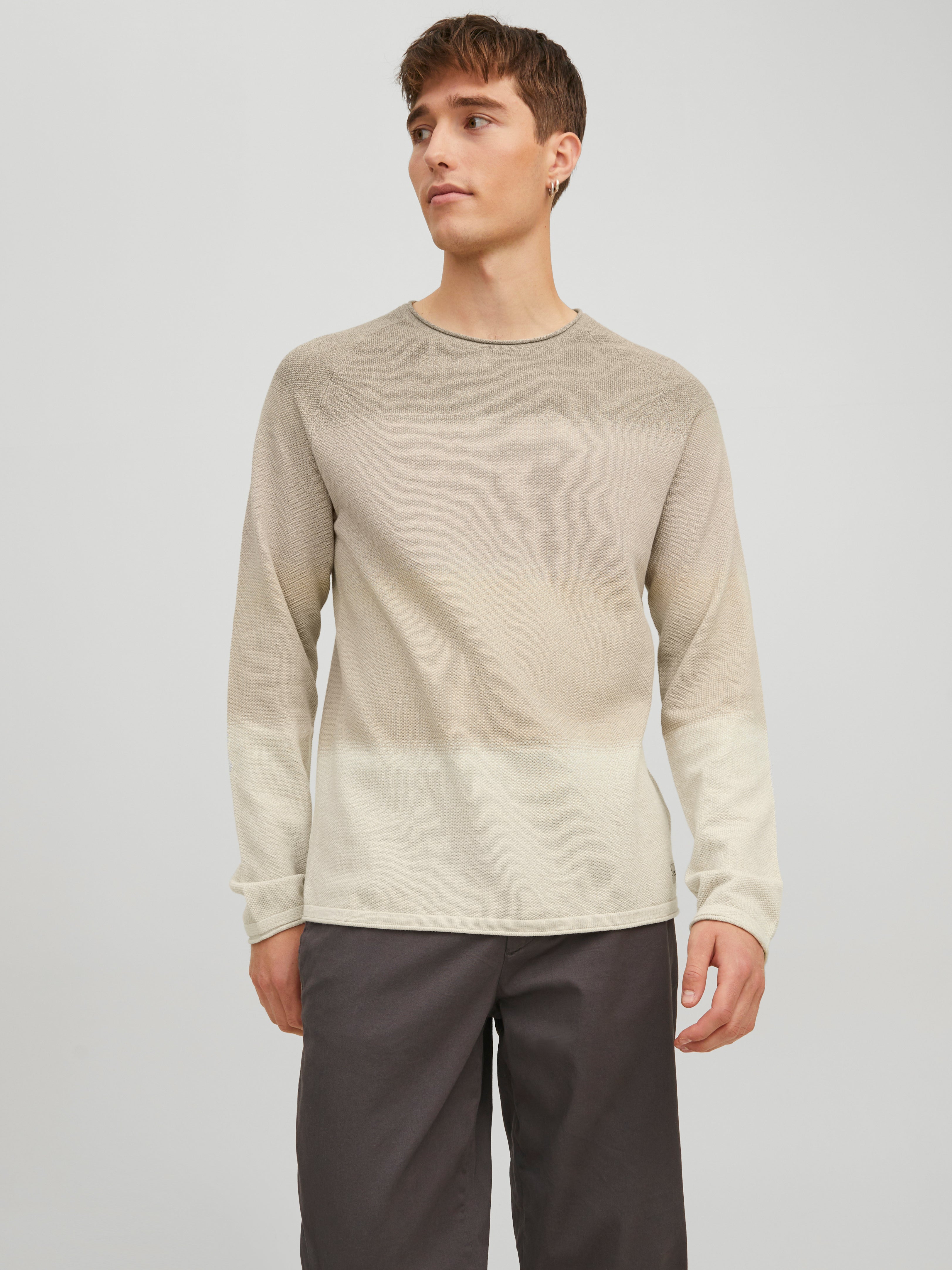 Jack & Jones Herren Pullover Oatmeal/Gradien