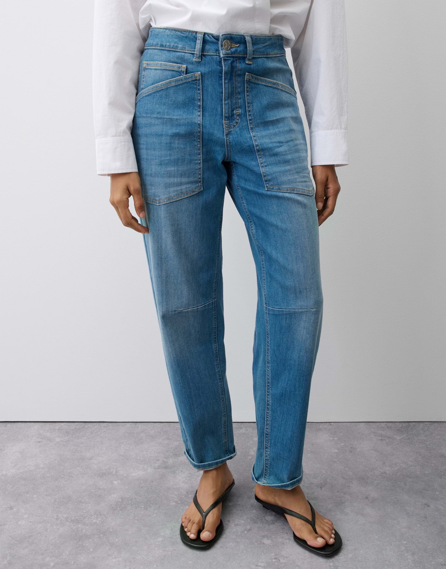 Opus Pants Damen Jeans Mid Blue
