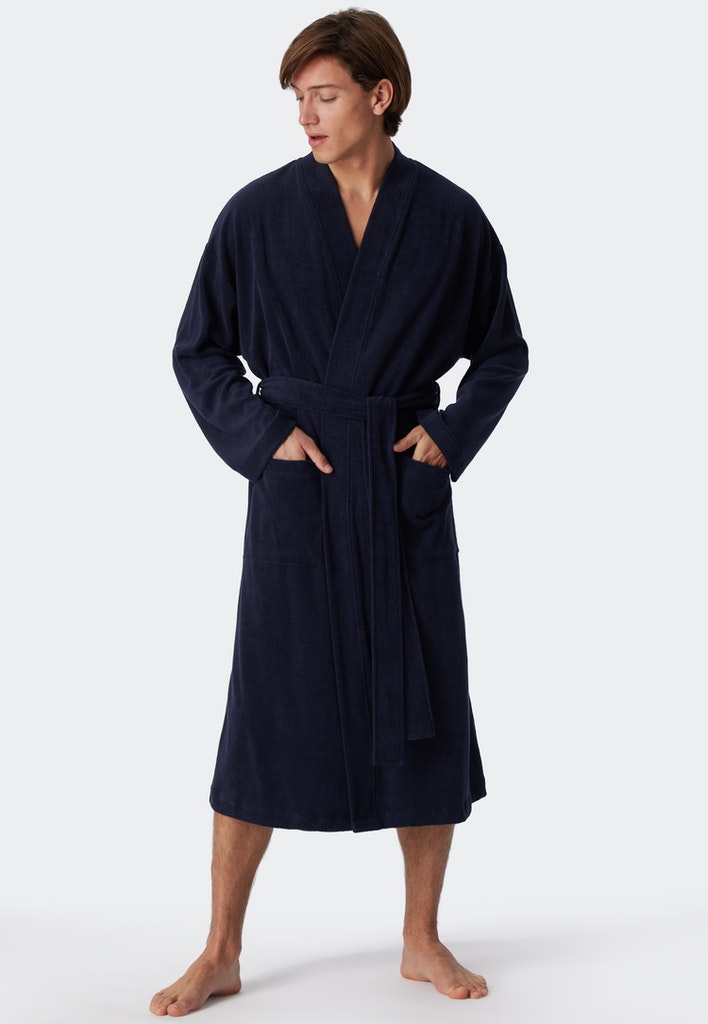 Schiesser Bademantel Dunkelblau