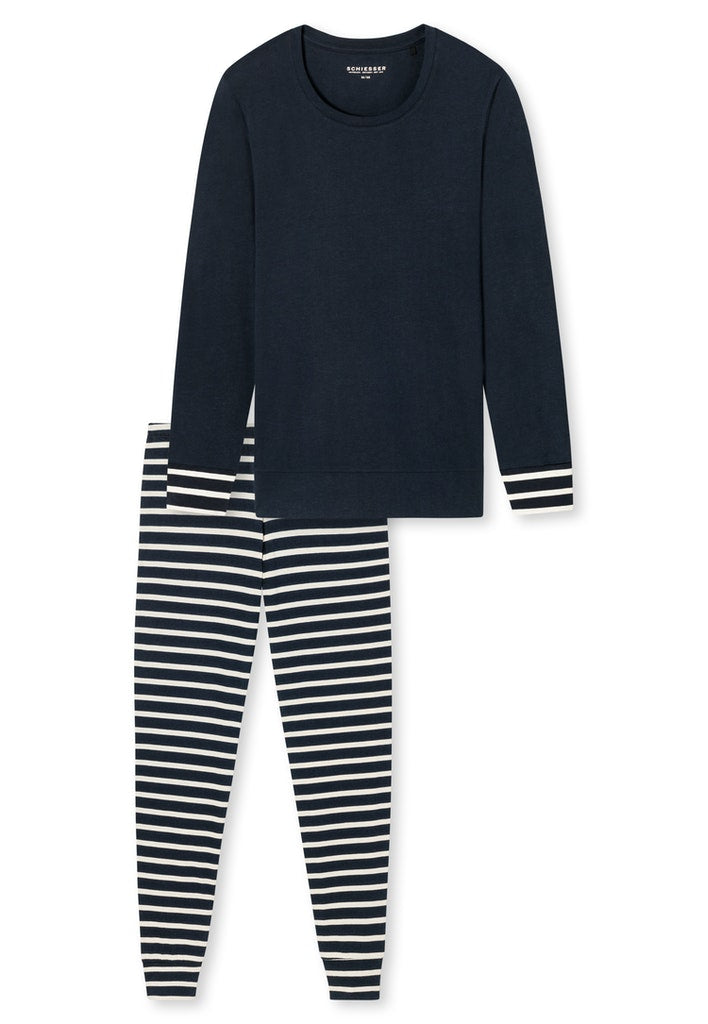 Schiesser Schlafanzug Nachtblau