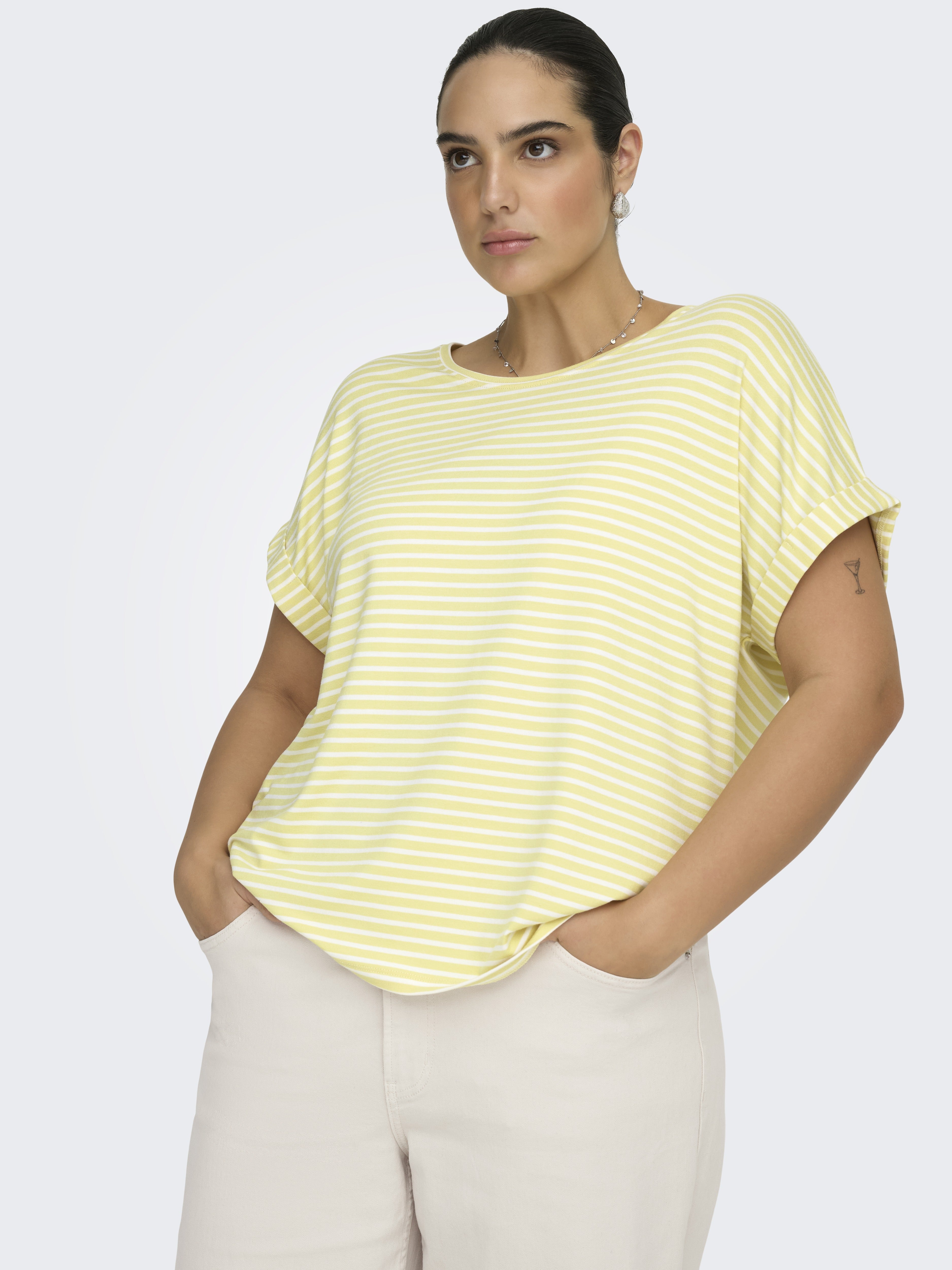 Only Carmakoma Damen T-Shirts Pineapple Slice