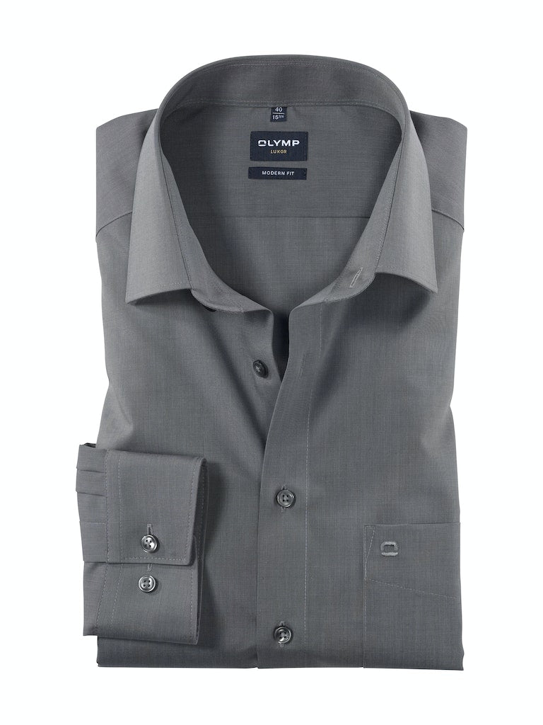 Olymp Herren Hemden lang Mittelgrau