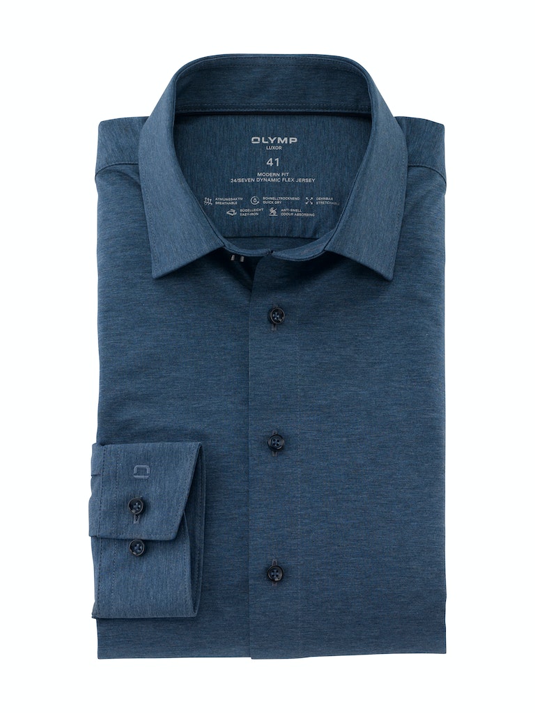 Olymp Herren Hemden lang Rauchblau