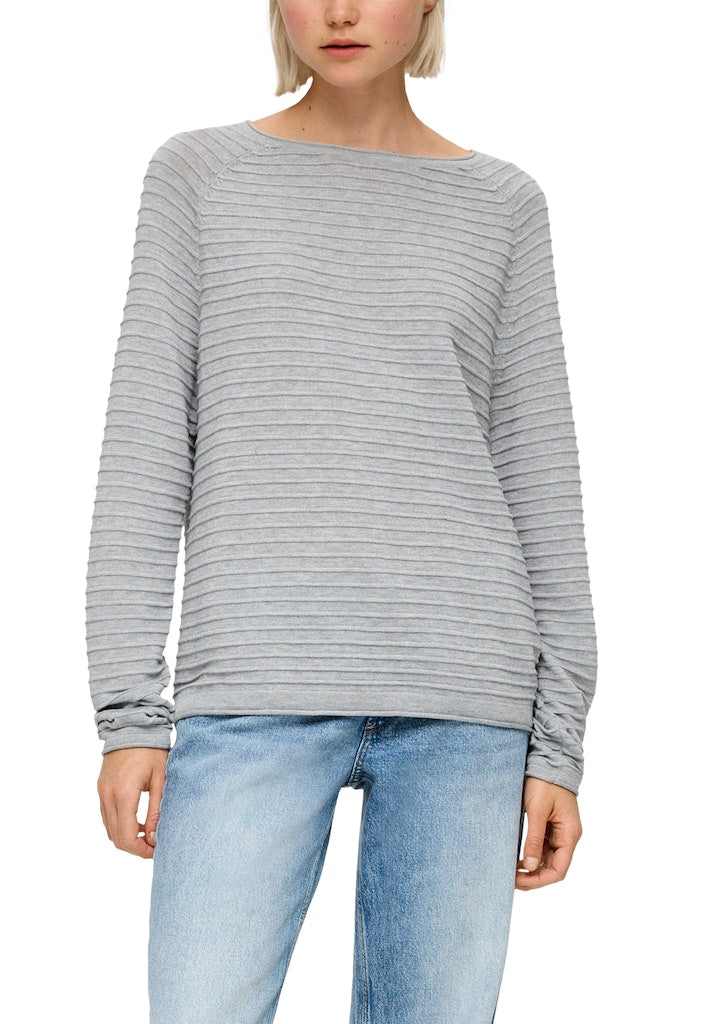 QS by S.Oliver Damen Pullover Grey/Black