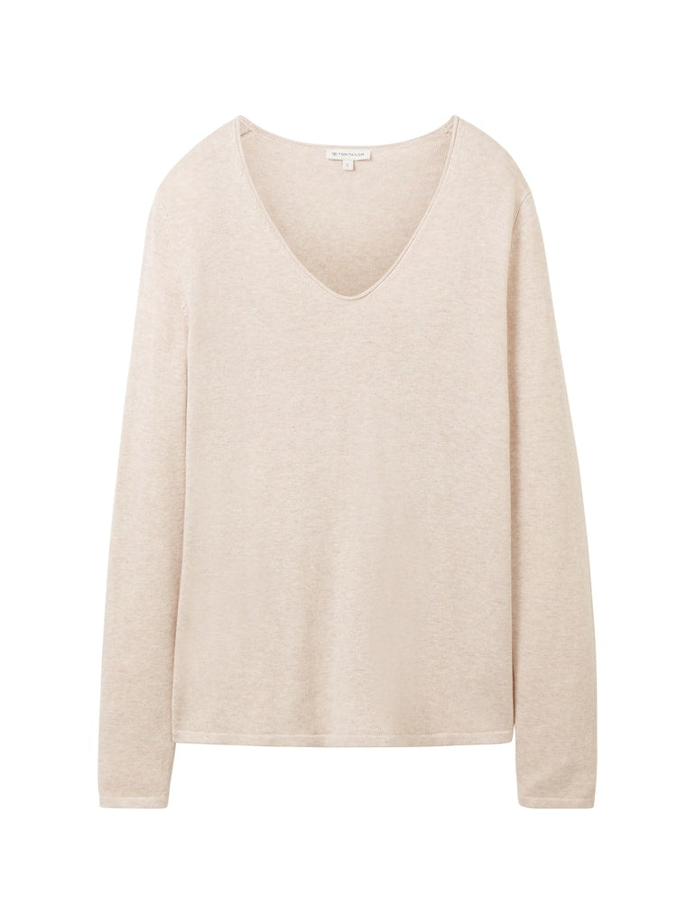 Tom Tailor Damen Pullover Desert Sand Mel
