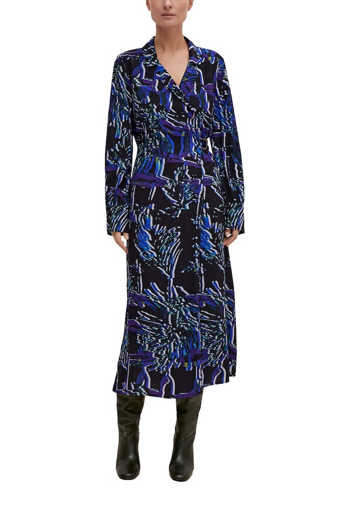 Comma Damen Kleider Grey/Black