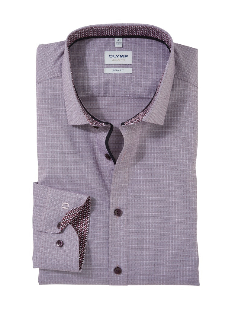 Olymp Herren Hemden lang Dunkelrot