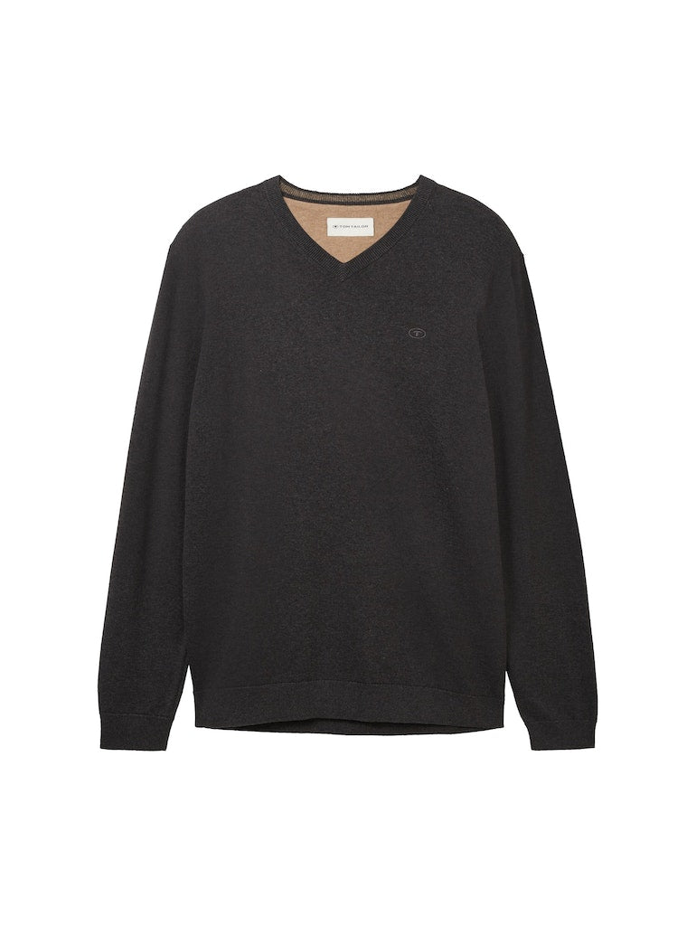 Tom Tailor Herren Pullover Black Grey Mela