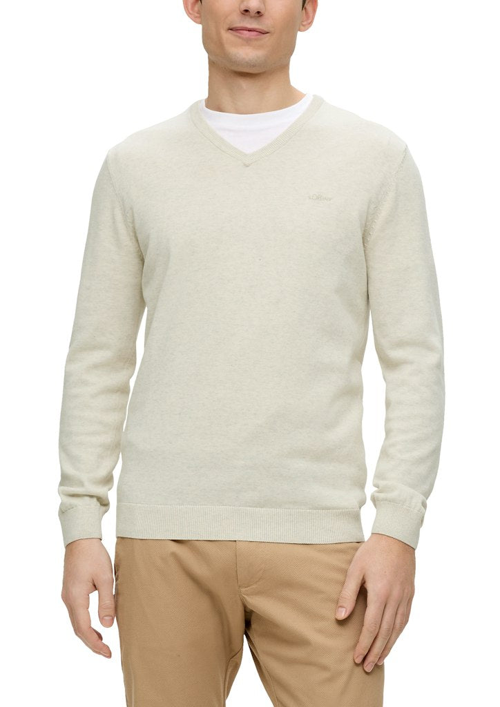 S. Oliver red Herren Pullover White