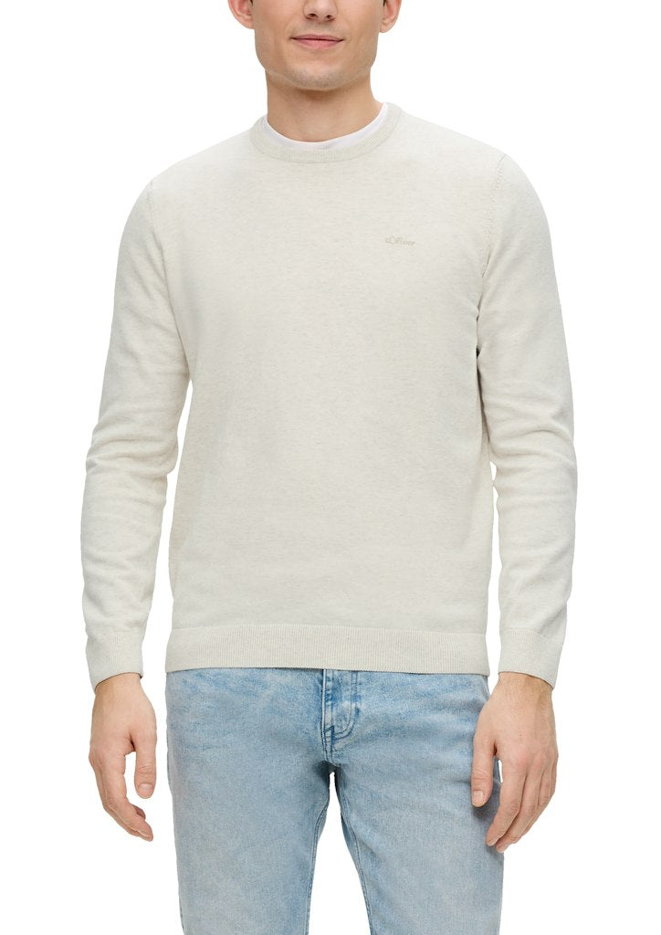 S. Oliver red Herren Pullover White