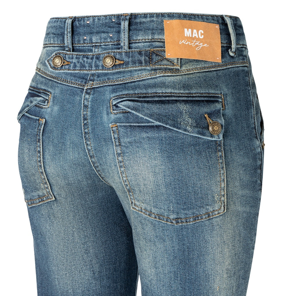 Mac Damen Jeans Green Destroyed
