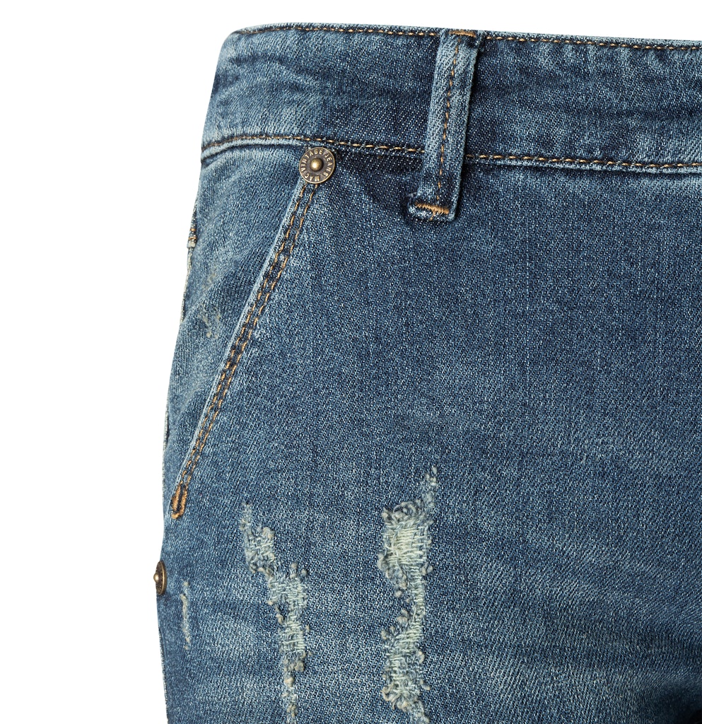 Mac Damen Jeans Green Destroyed