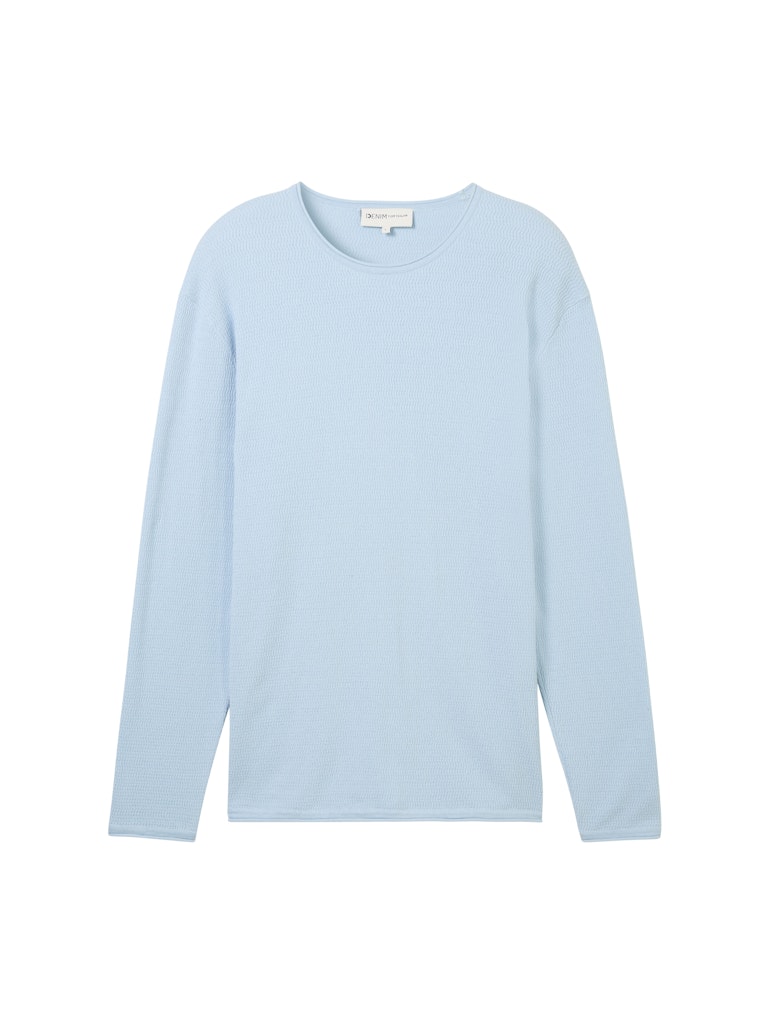 Tom Tailor denim Herren Pullover Light Metal Blu