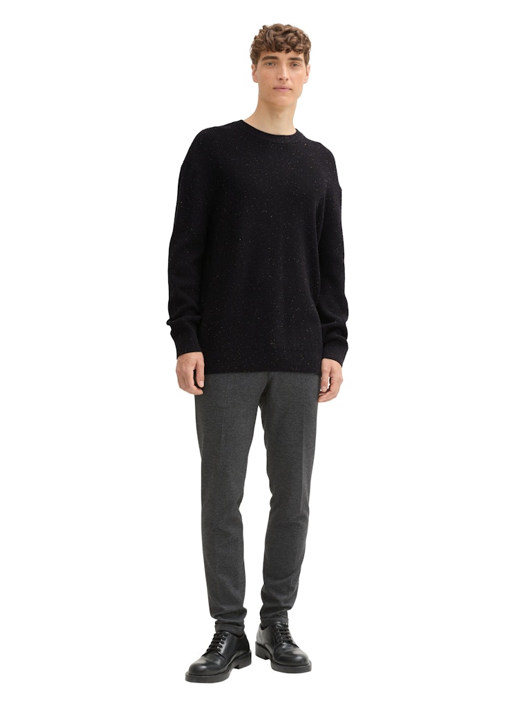 Tom Tailor denim Herren Pullover Black Multicolo