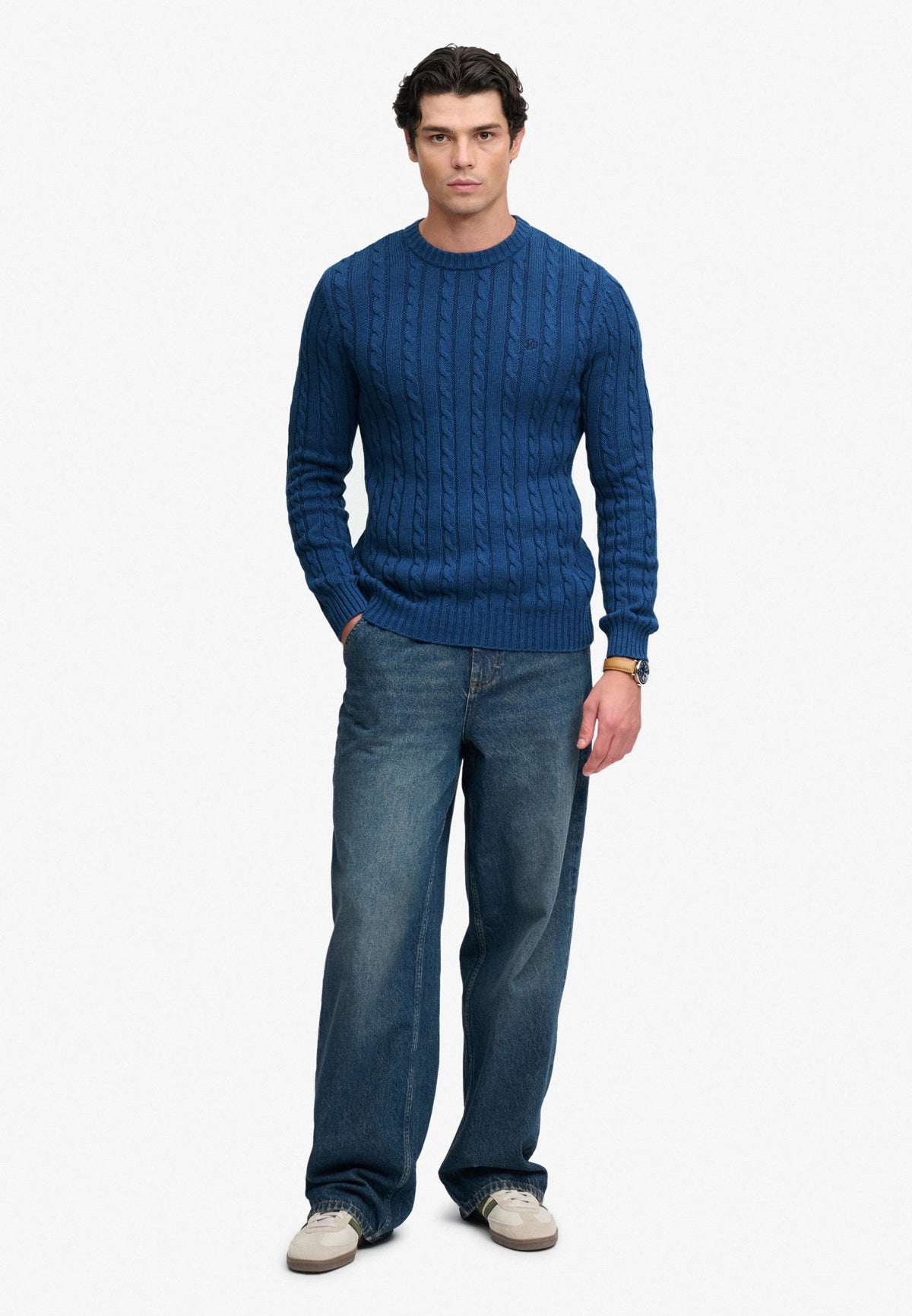 Superdry Herren Strickjacken Lw Sea Blue Ca