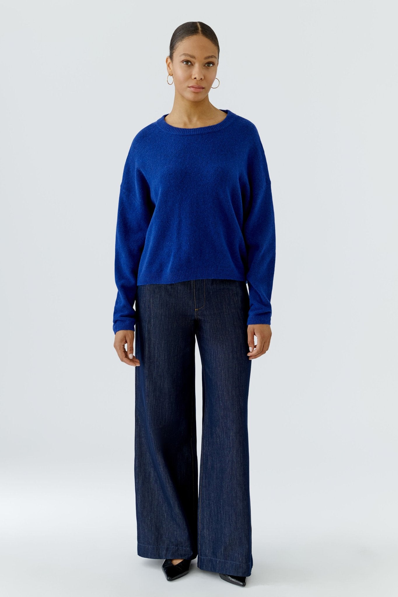 Oui Damen Pullover Royal Blue