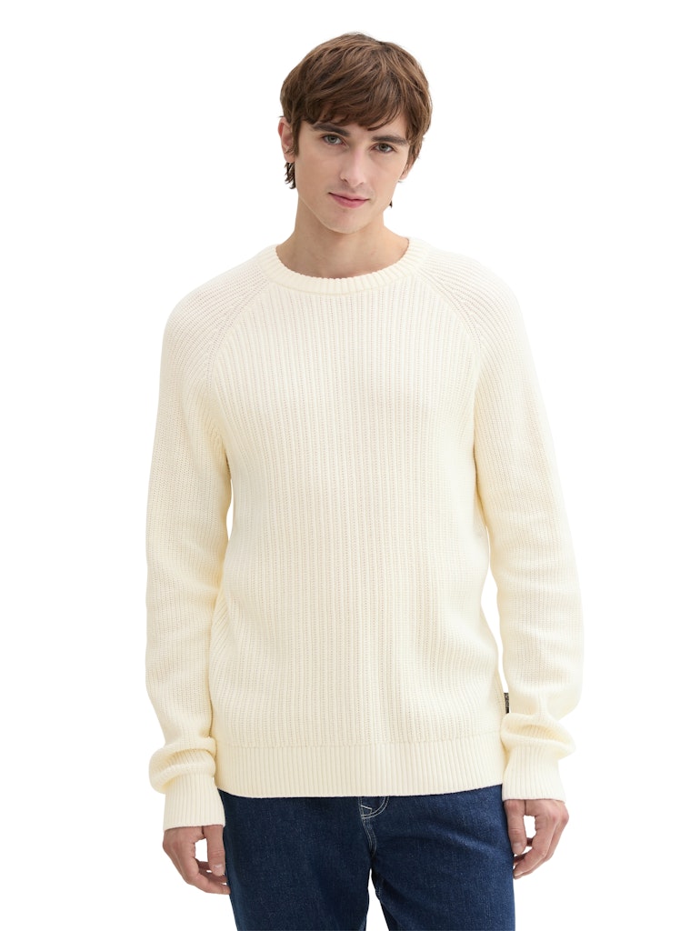 Tom Tailor denim Herren Pullover Wool White