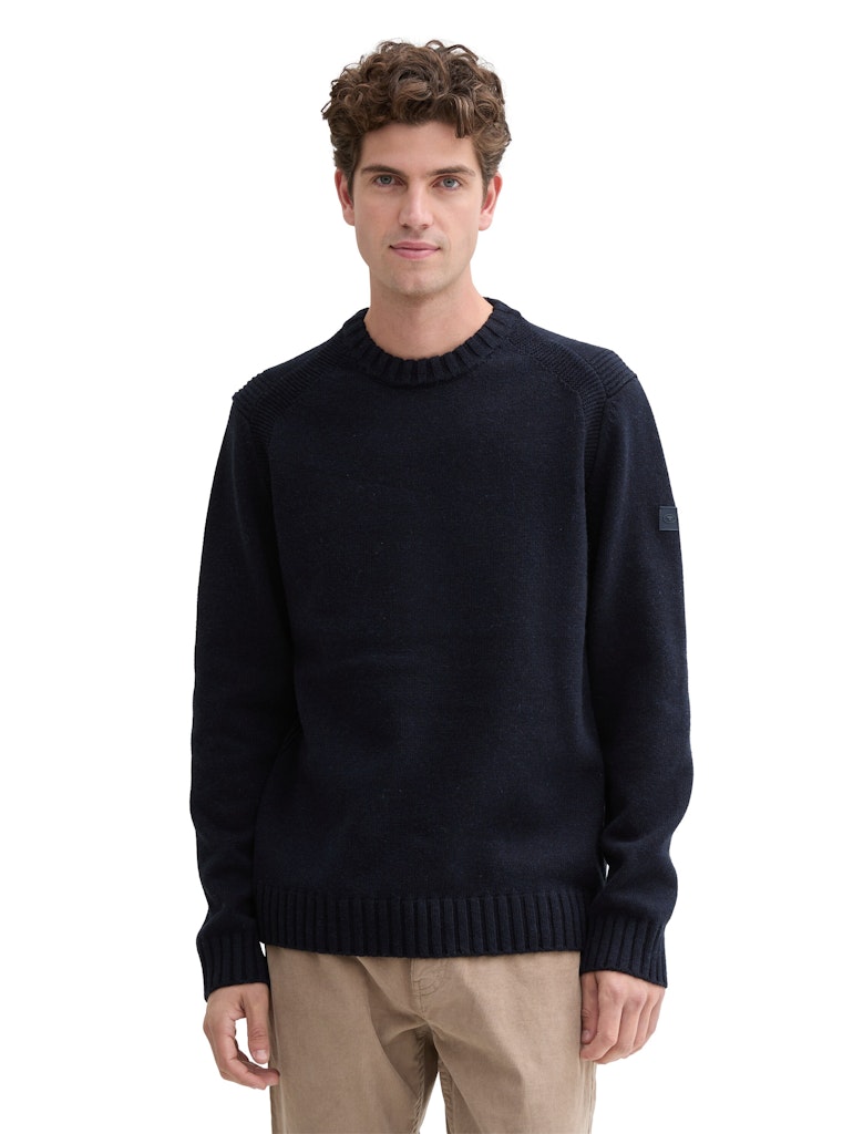 Tom Tailor Herren Pullover Knitted Navy Me