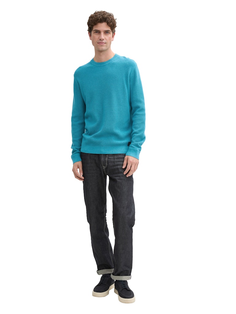 Tom Tailor Herren Pullover Turquoise Blue