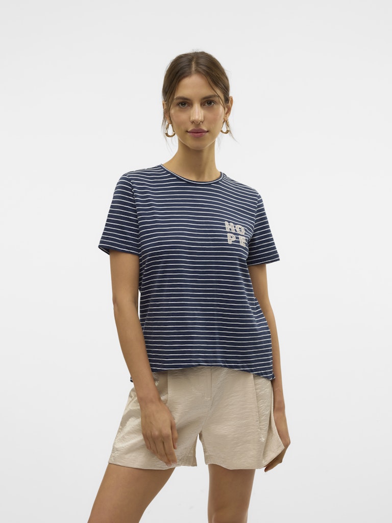 Vero Moda Damen T-Shirts Navy Blazer/Sno