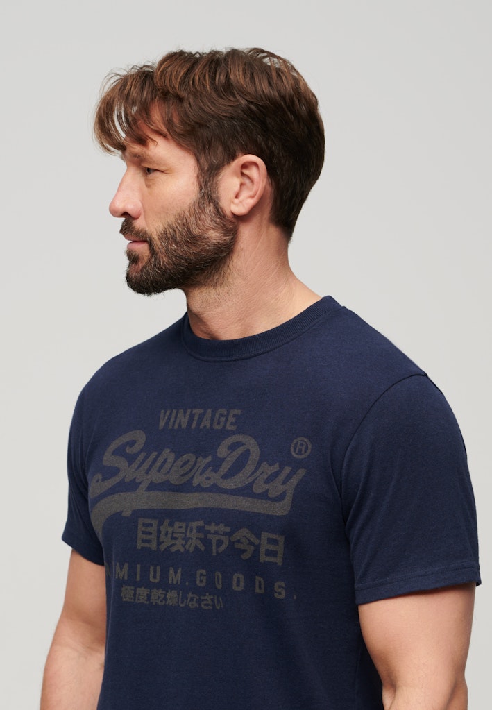 Superdry Men Herren T-Shirts kurz T Navy Marl