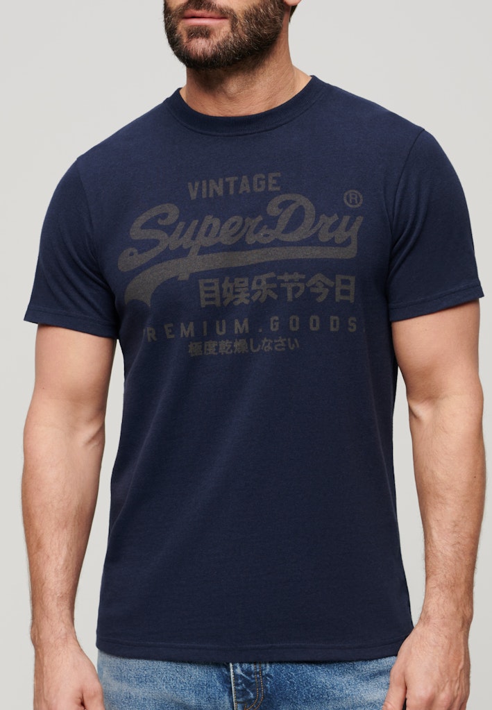 Superdry Men Herren T-Shirts kurz T Navy Marl