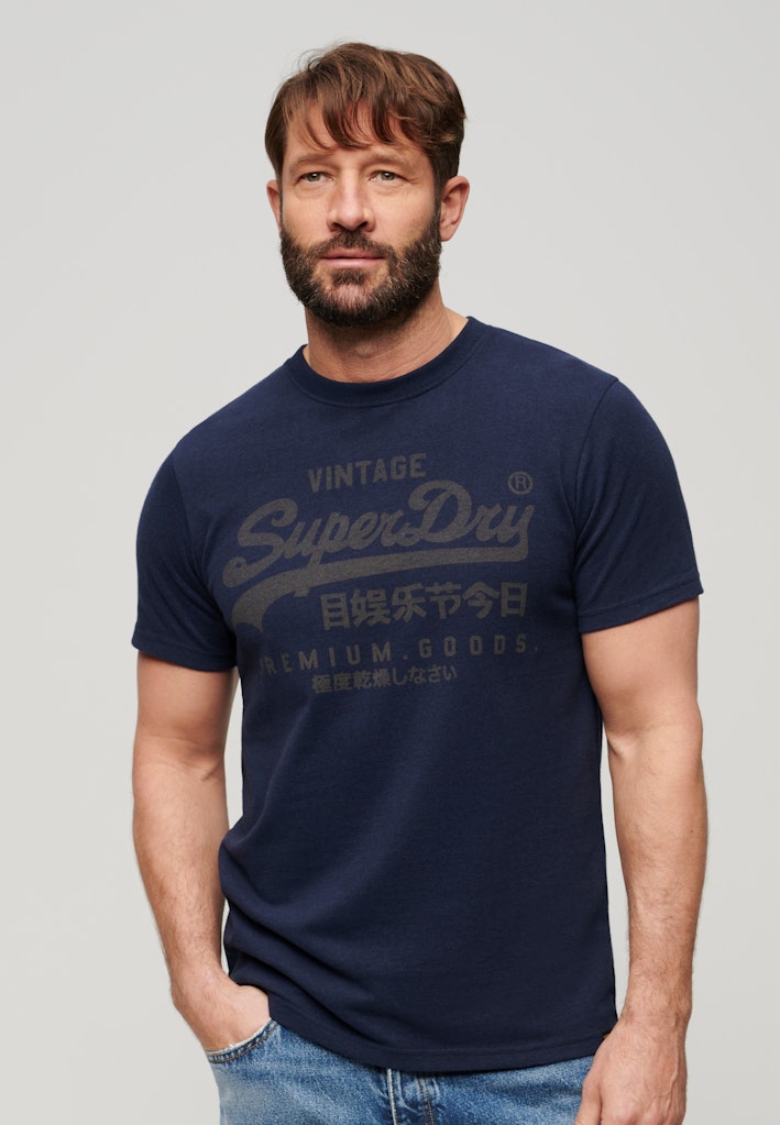 Superdry Men Herren T-Shirts kurz T Navy Marl